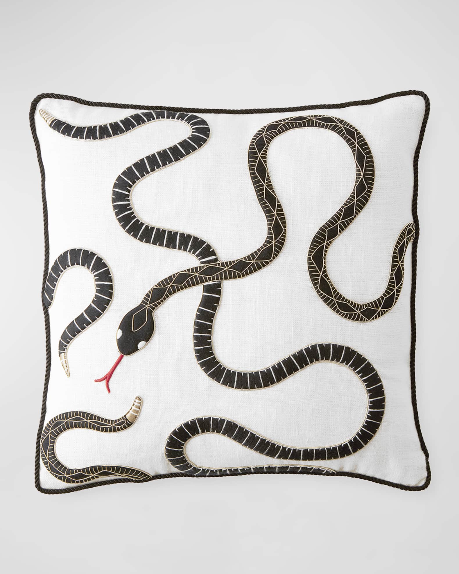Jonathan Adler Eden Snake Pillow, 18"Sq. Horchow