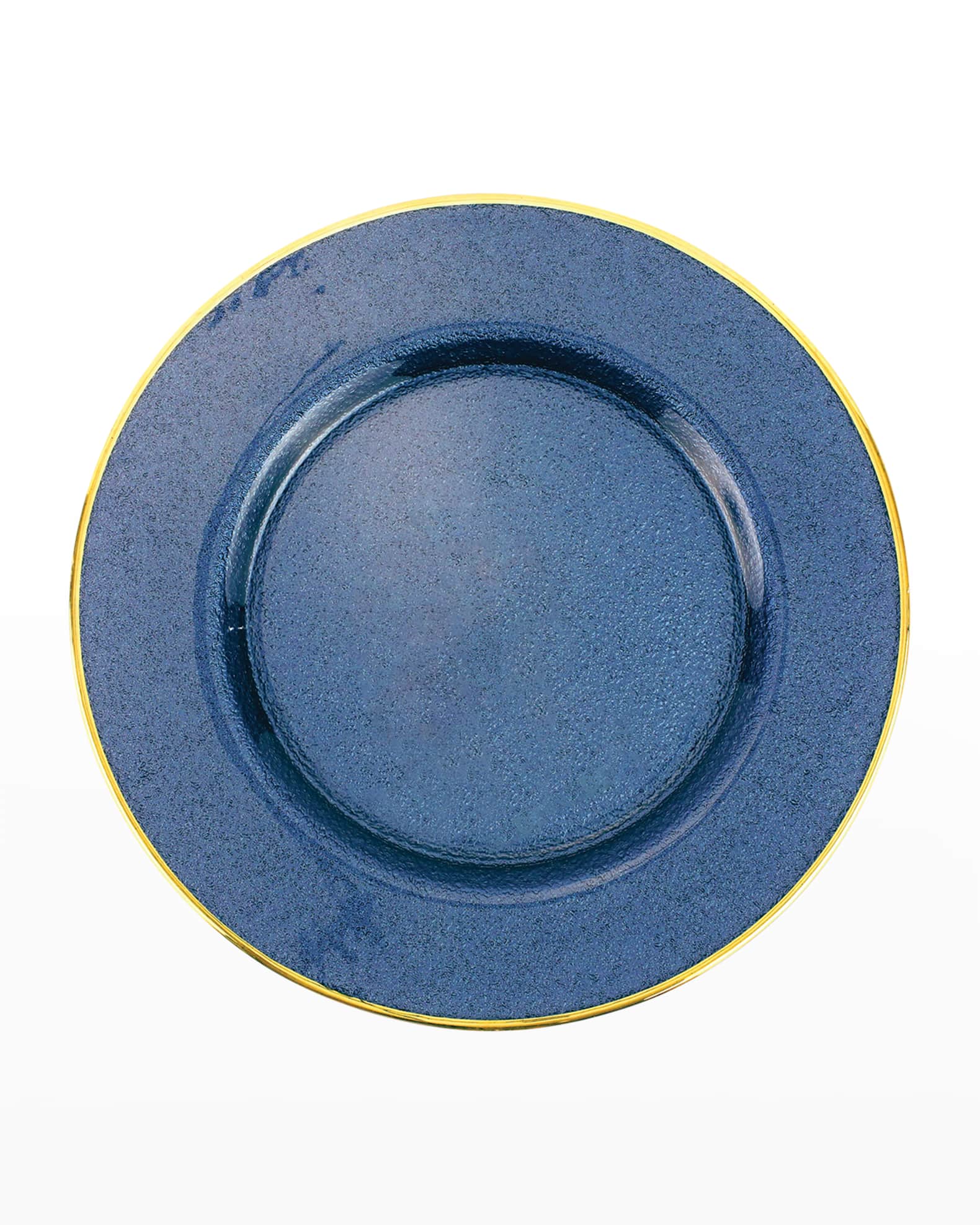 Vietri Metallic Glass Sapphire Charger