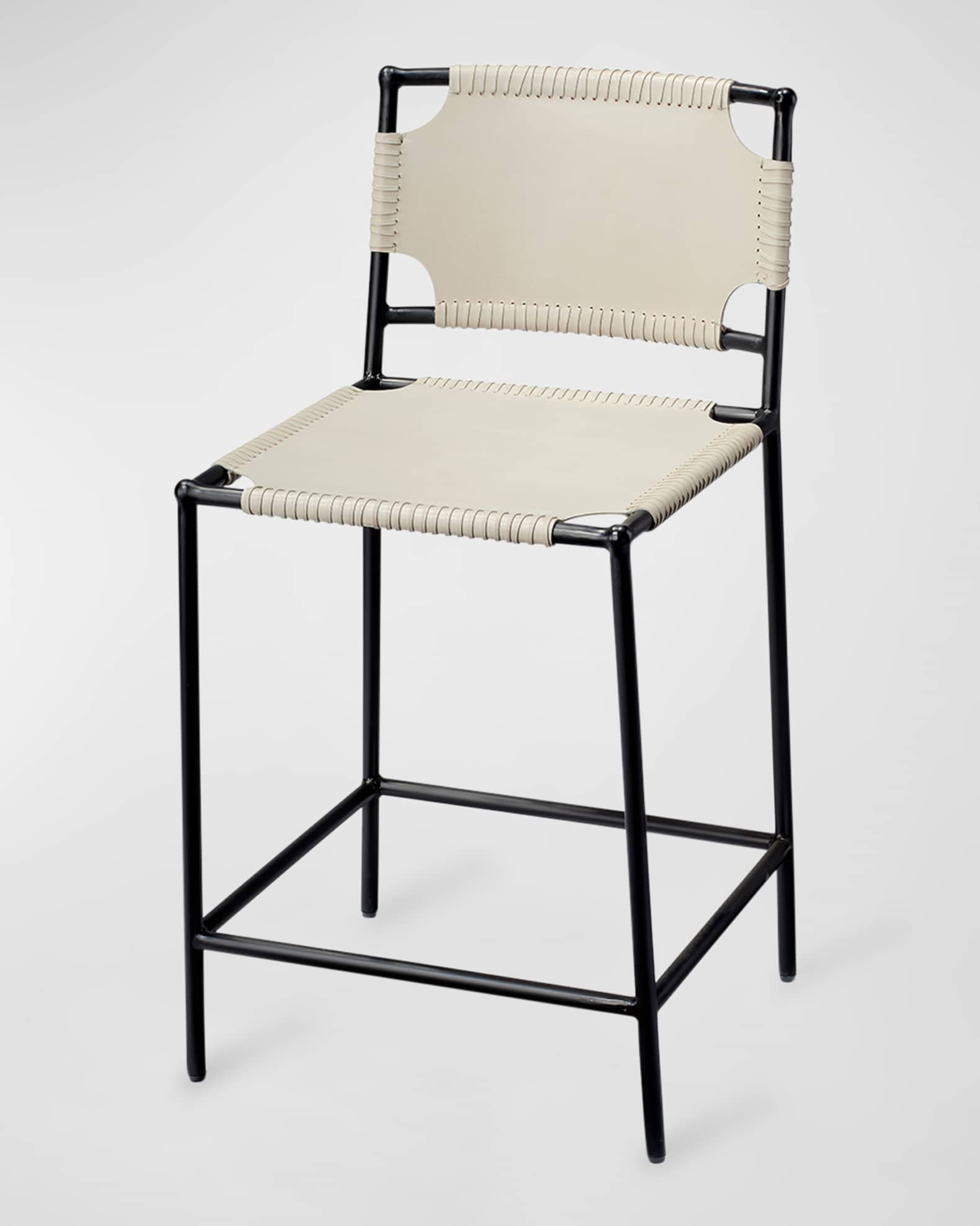 Jamie Young Asher Leather Counter Stool, 24"