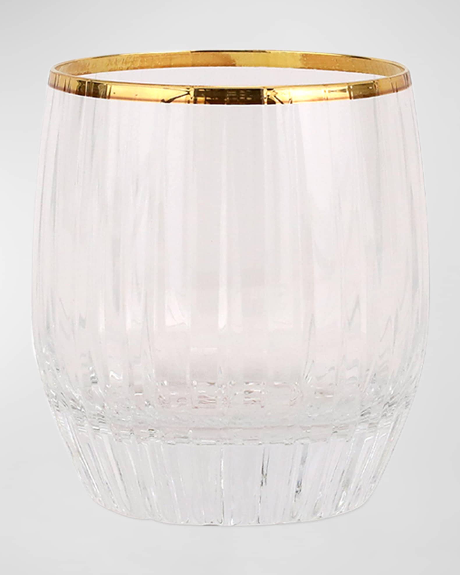 Vietri Natalia Gold Rim Double Old-Fashioned Glass
