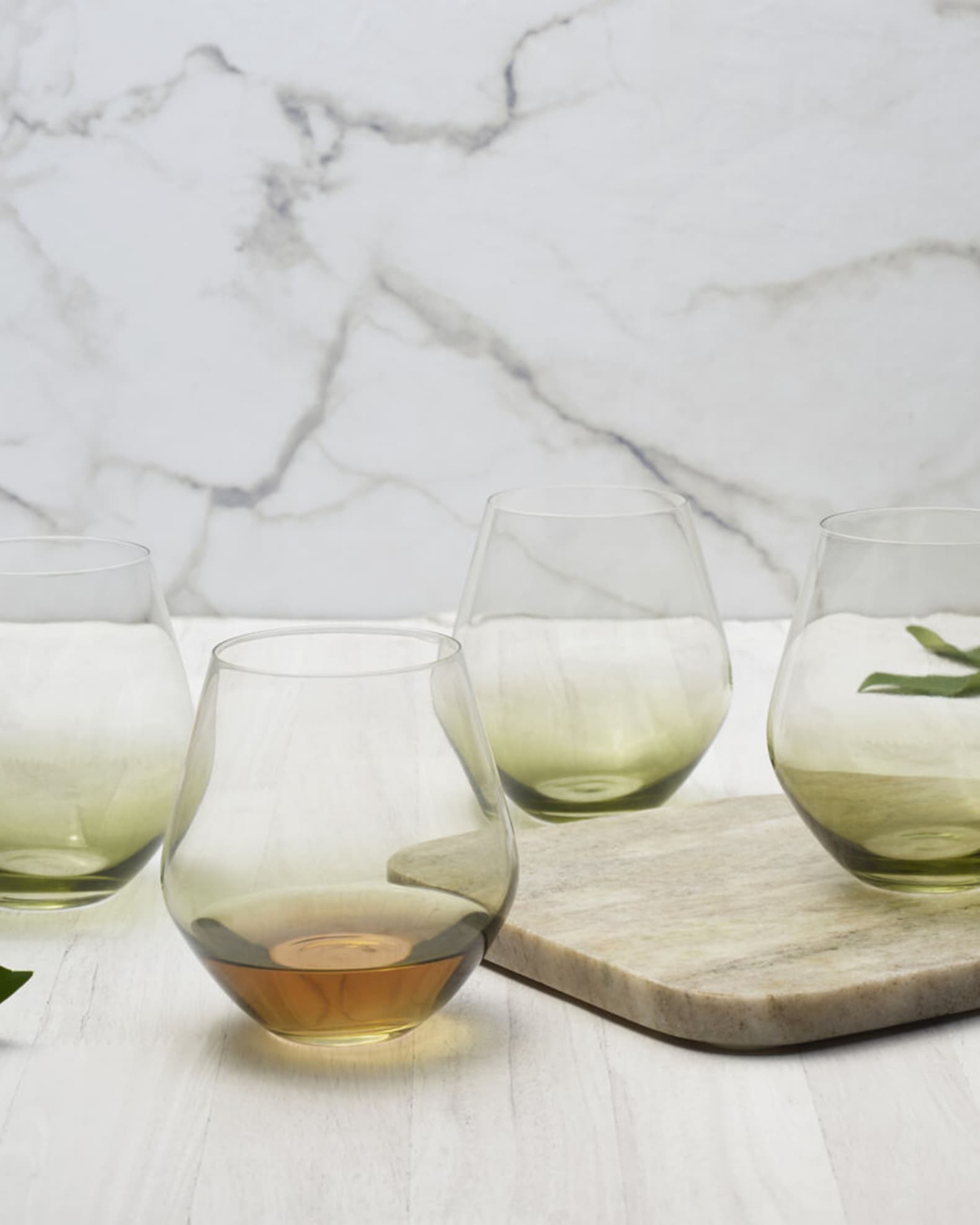 Stemless Wine Glasses Set of 4 - 19 oz