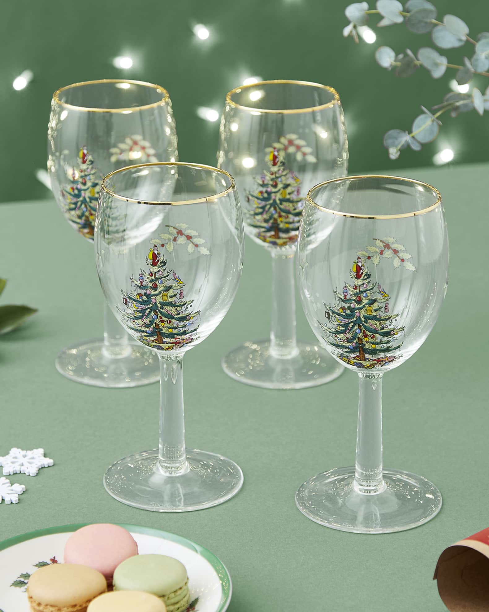 Spode Christmas Tree Wine Glasses, Set of 4