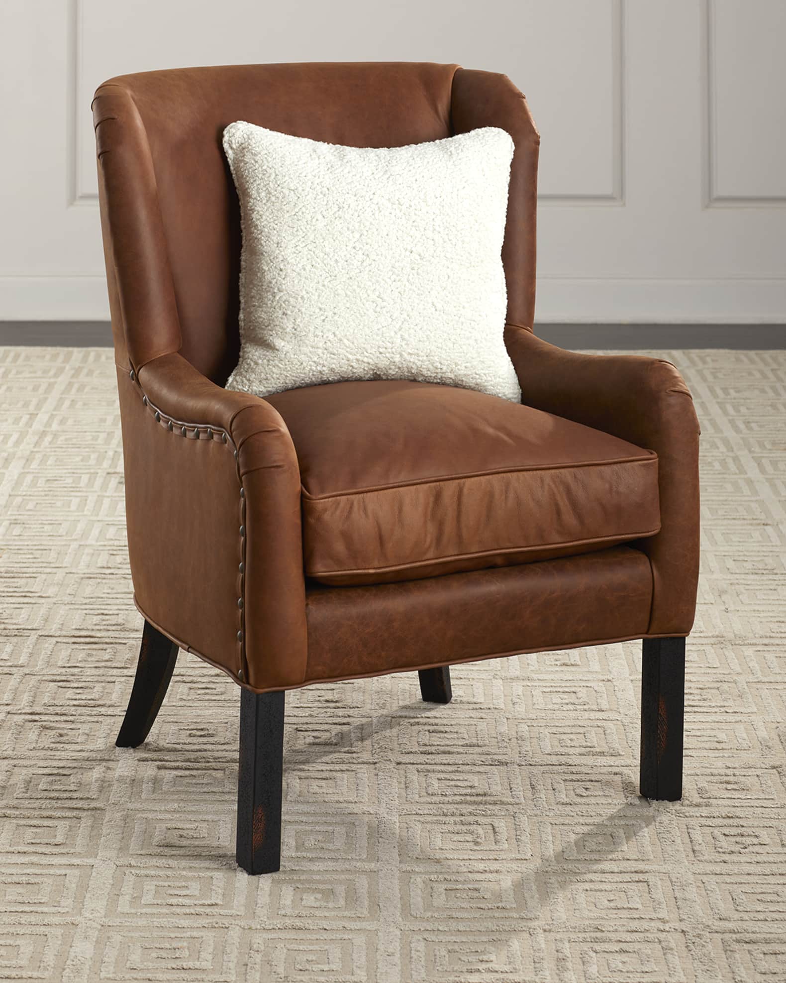 Old Hickory Tannery Benjamin Leather Wing Chair | Horchow