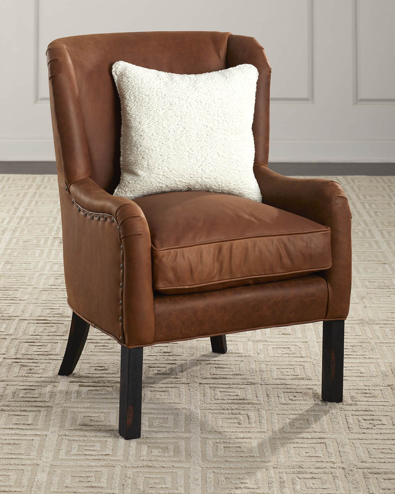 Old Hickory Tannery Benjamin Leather Wing Chair Horchow