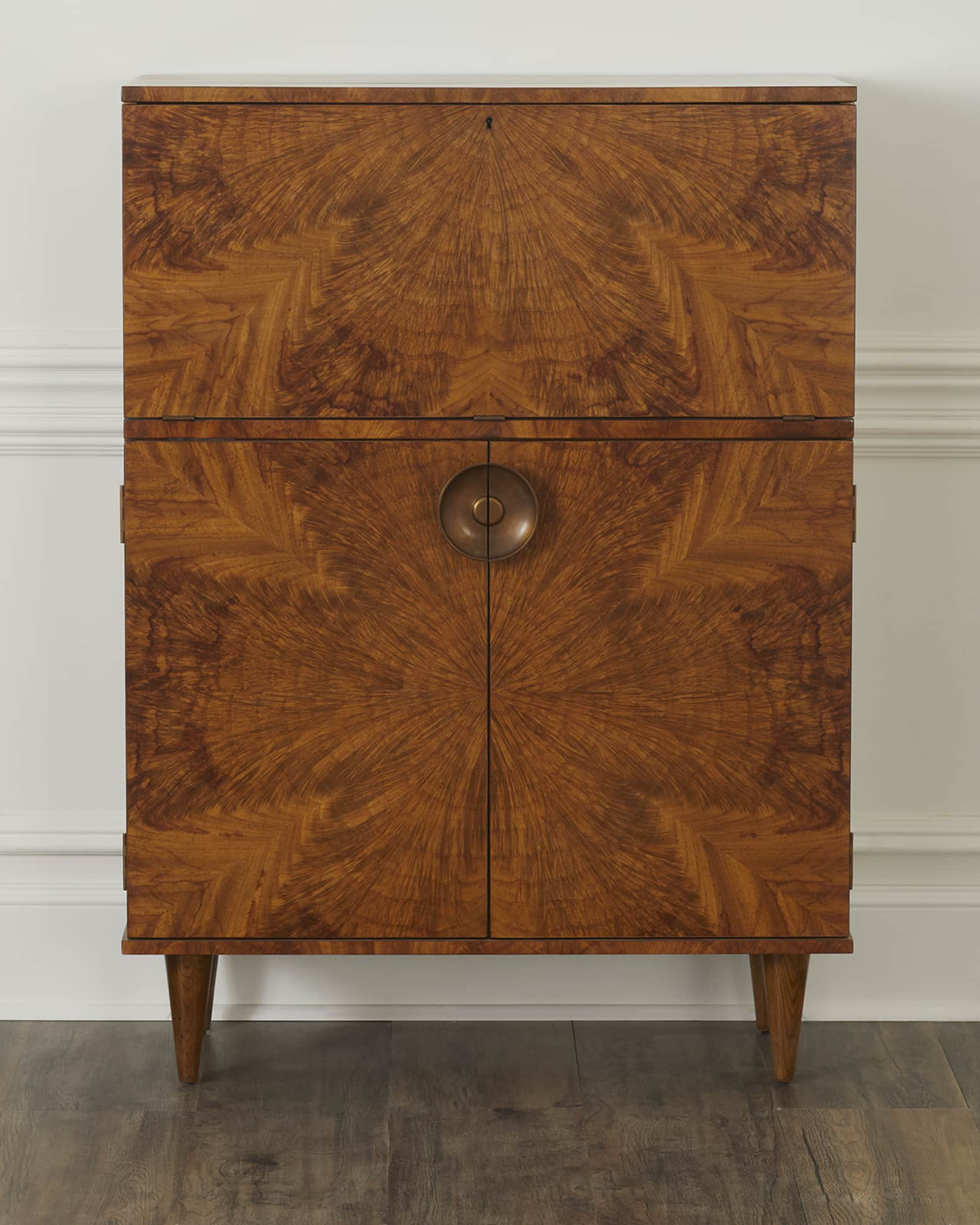 Arteriors Manhattan Burlwood Bar Cabinet