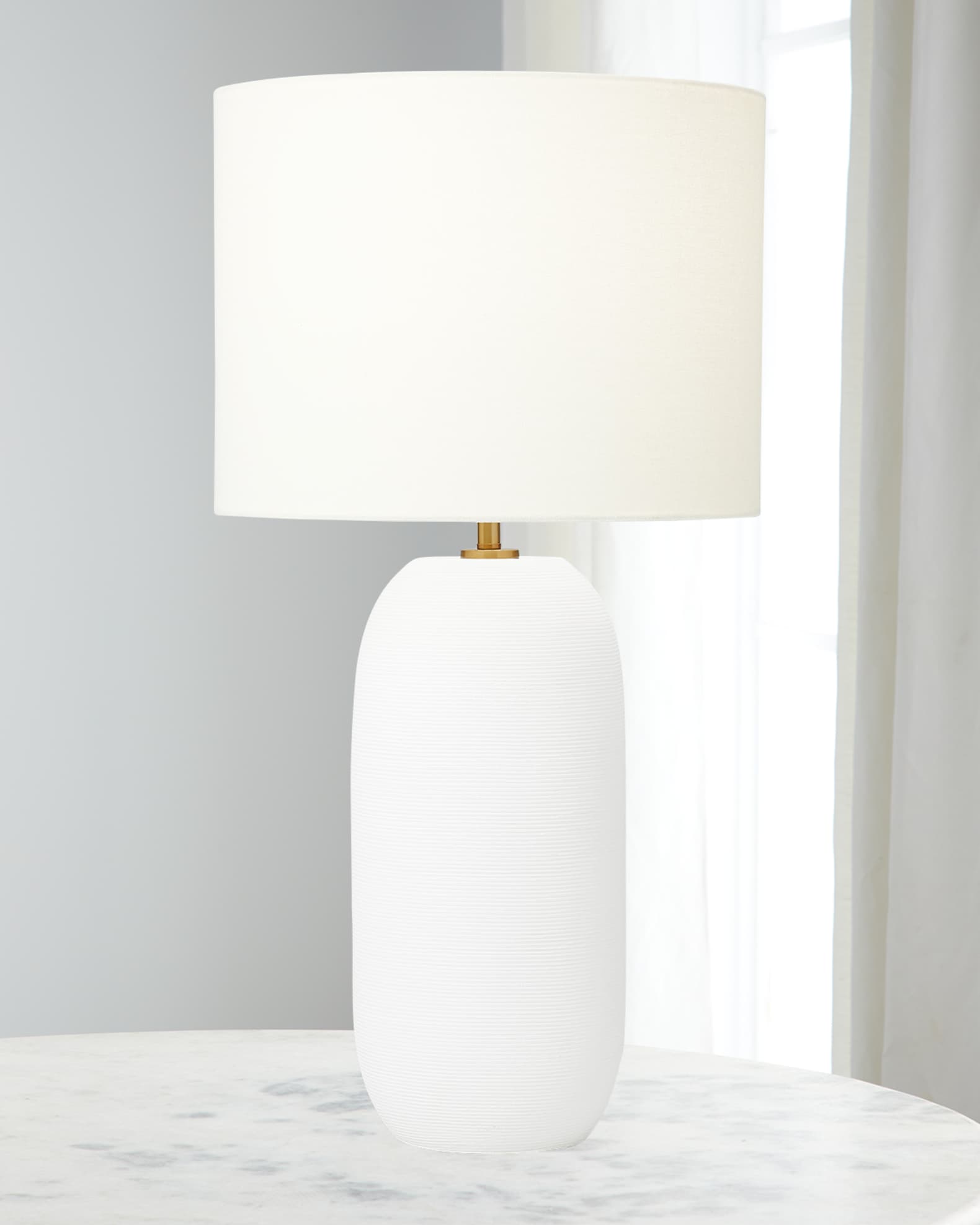 Visual Comfort Studio Fanny Slim Table Lamp In Matte White Ceramic