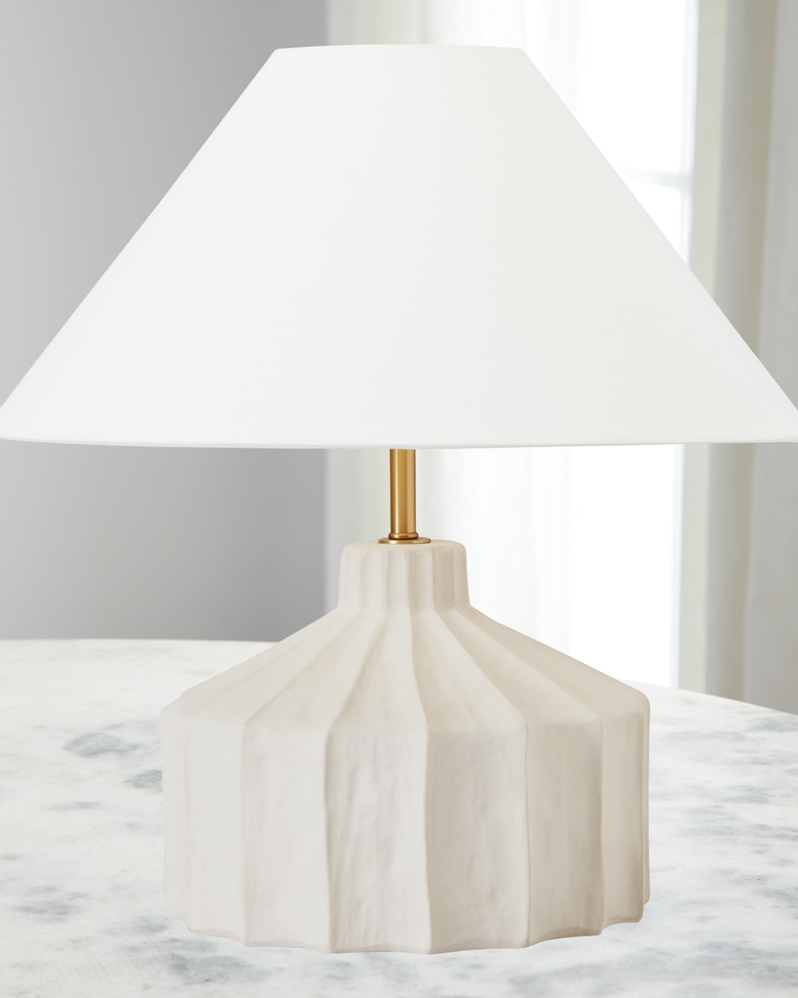 Scallop concrete table lamp on sale