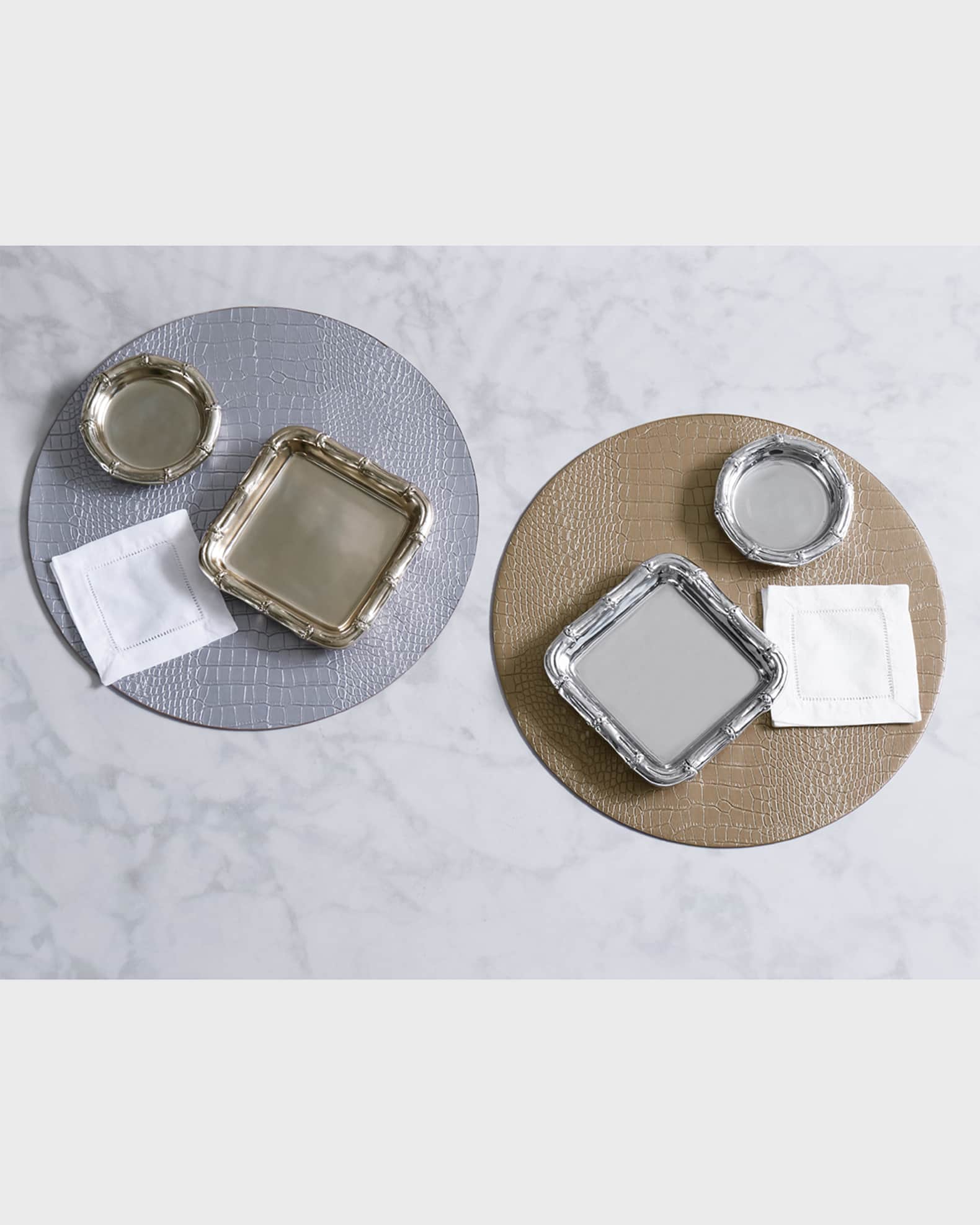 Beatriz Ball Vida Croc Reversible 16" Round Placemats, Set of 4 