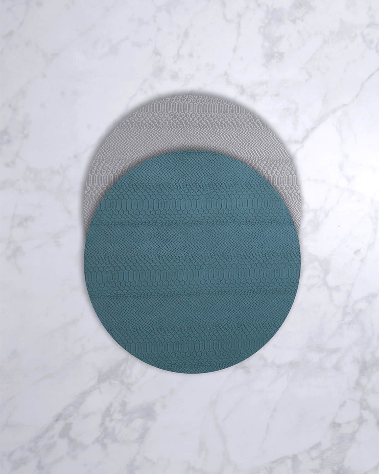 Beatriz Ball VIDA Croc-Embossed Round Placemats, Set of 4 