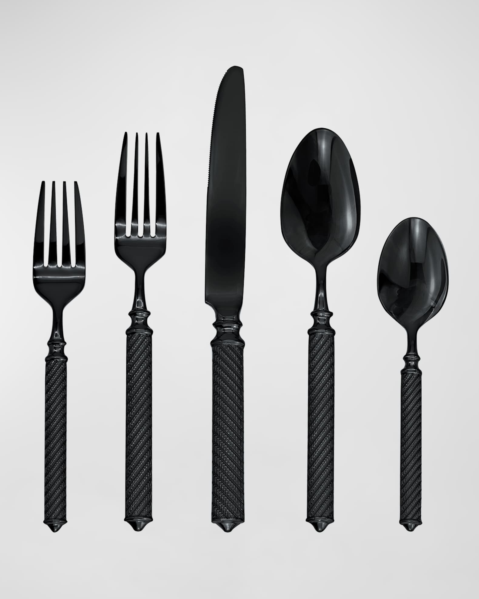 Ricci Silversmith Torsade Black 20 Piece Flatware Set Horchow