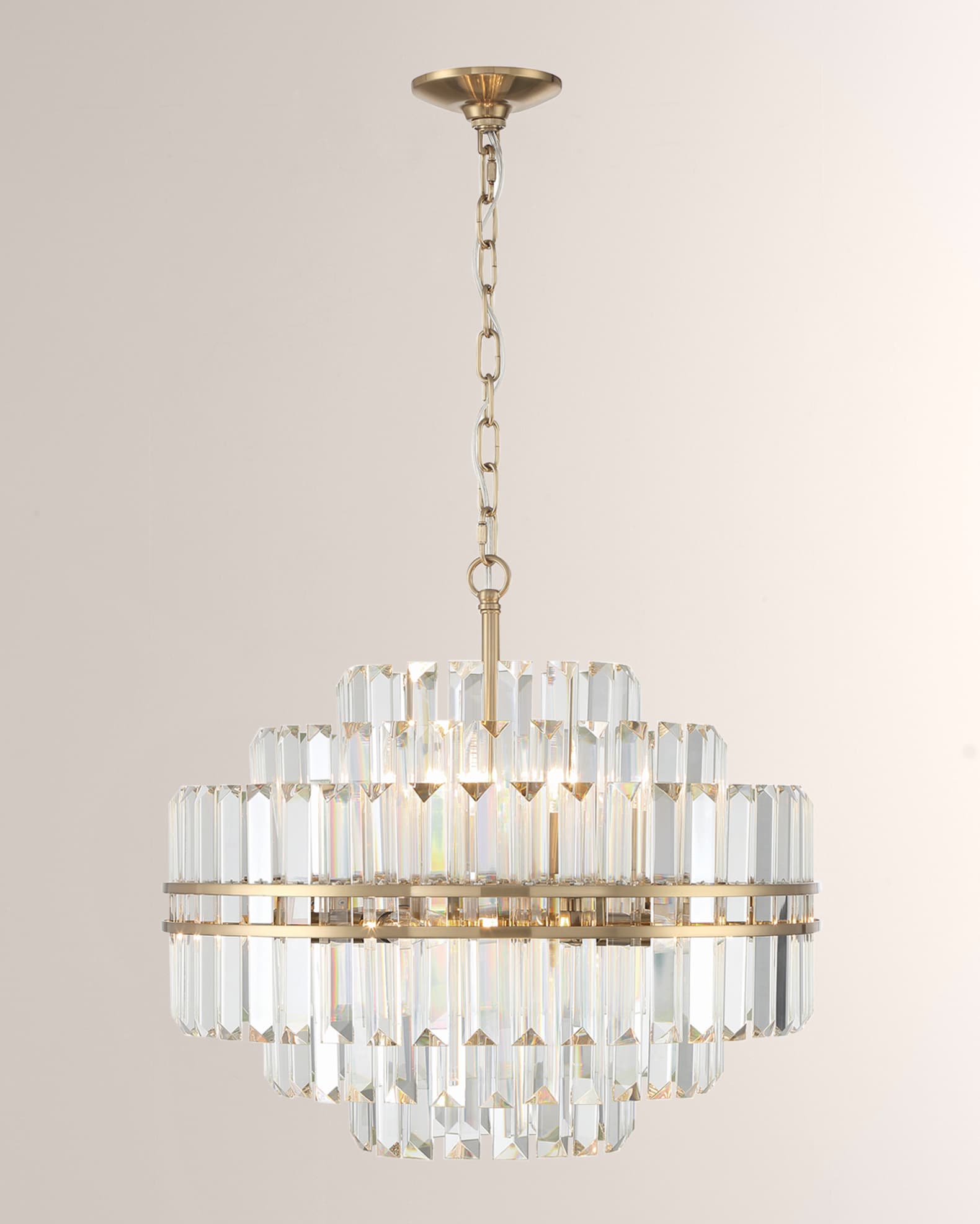 Crystorama Hayes 12 Light Aged Brass Chandelier