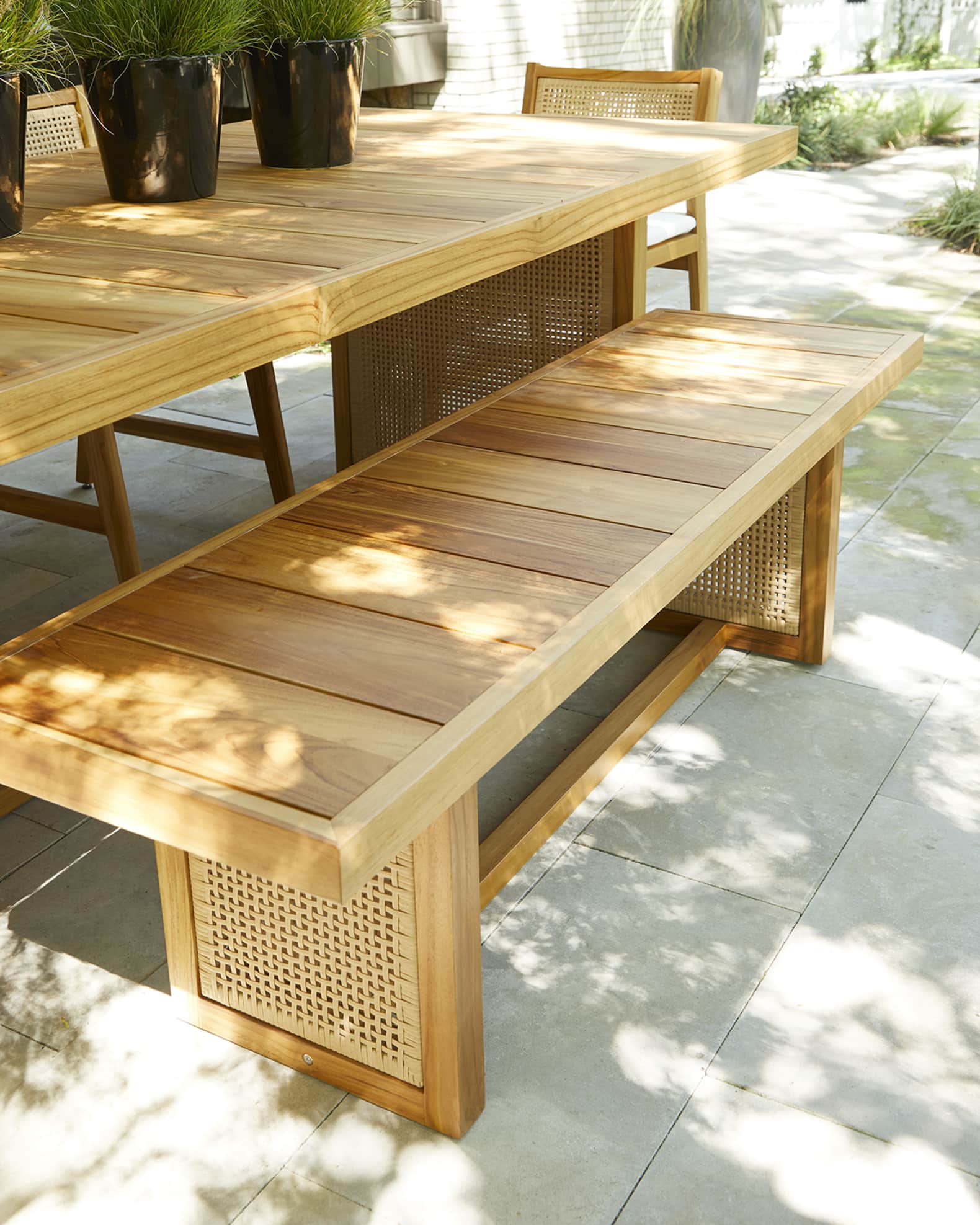 Teak outdoor dining 2025 bench