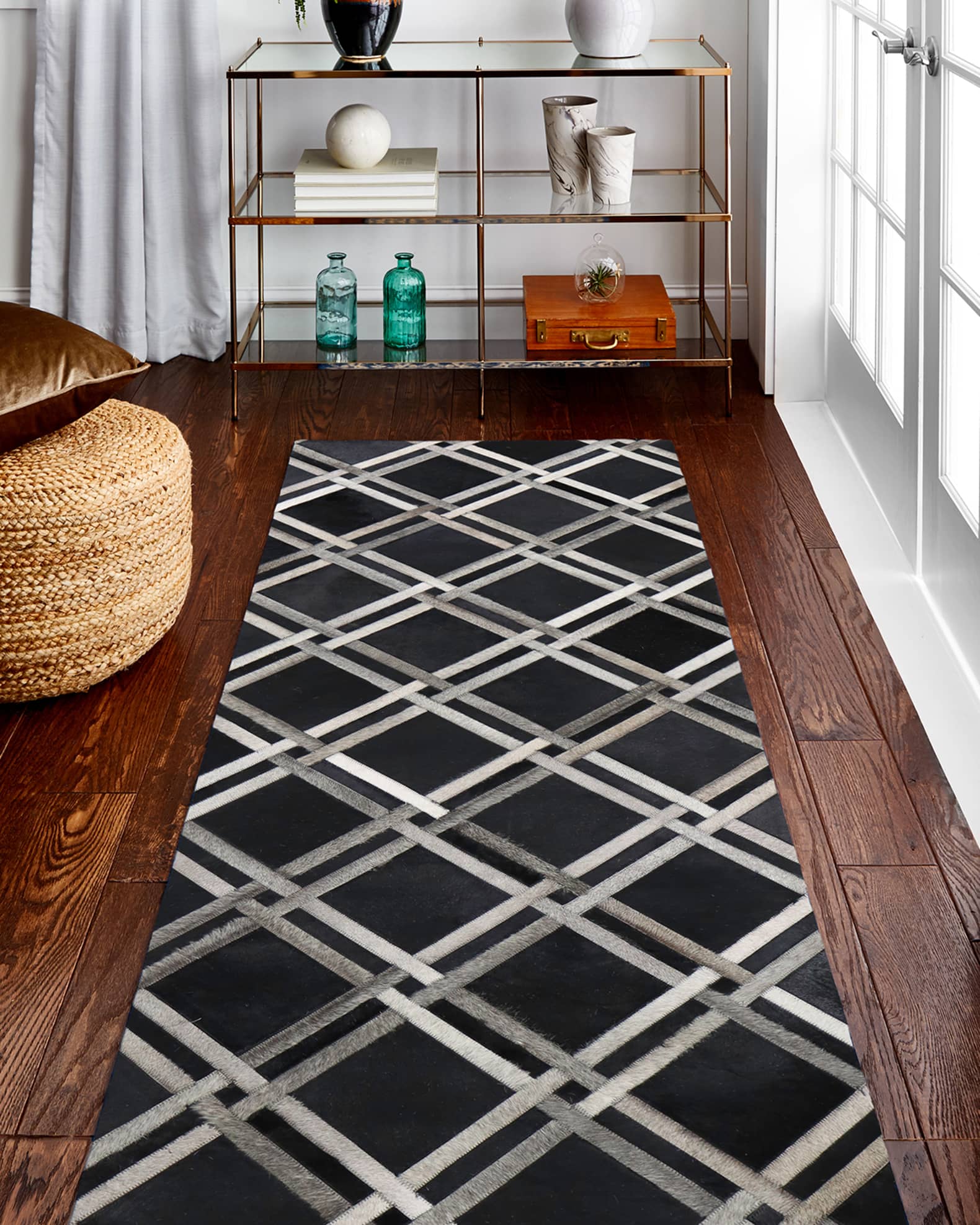 Cobree Hair Hide Rug, 3' x 8' Horchow