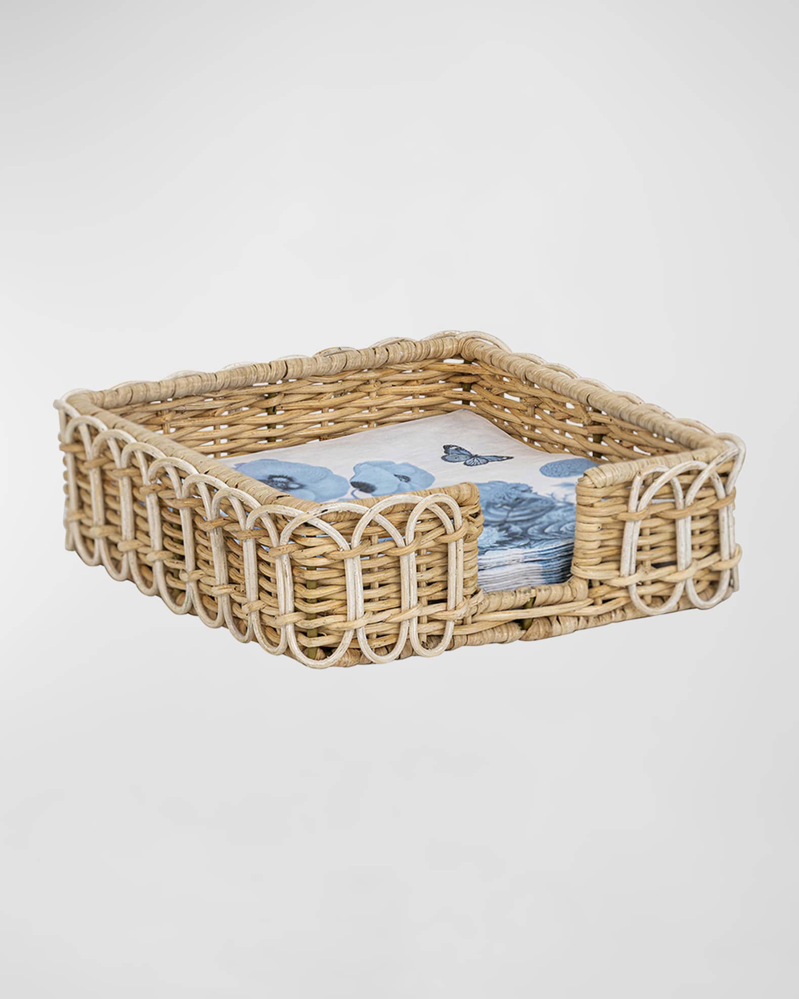 Juliska Provence Rattan Luncheon Napkin Holder Whitewash Horchow