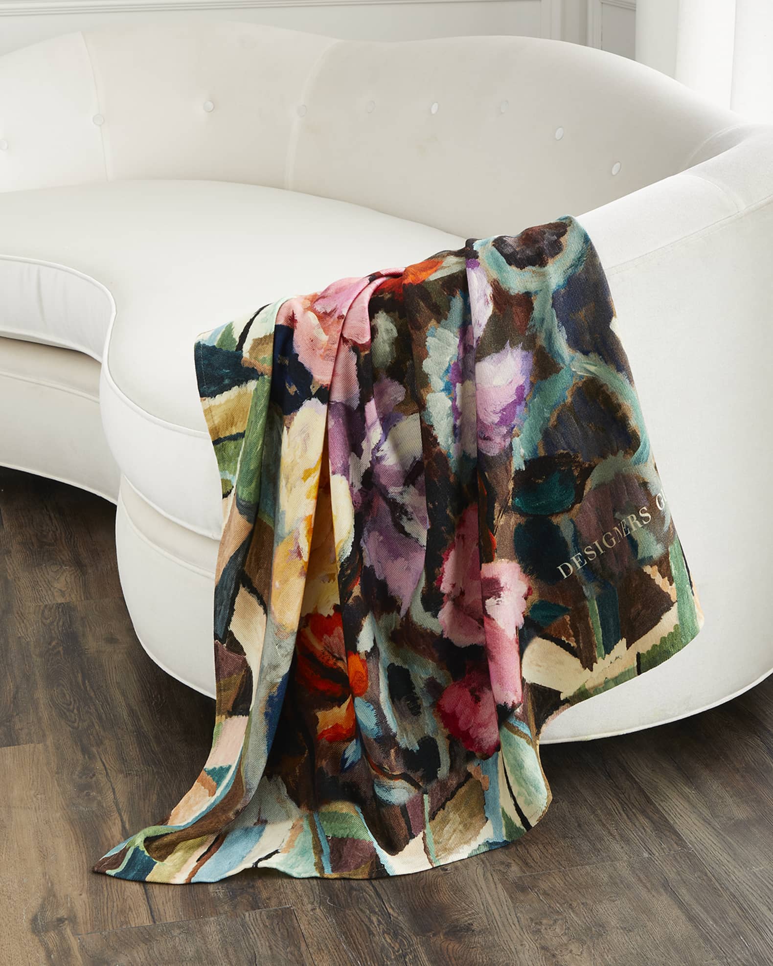 Designers Guild Tapestry Flower Damson Throw Blanket Horchow