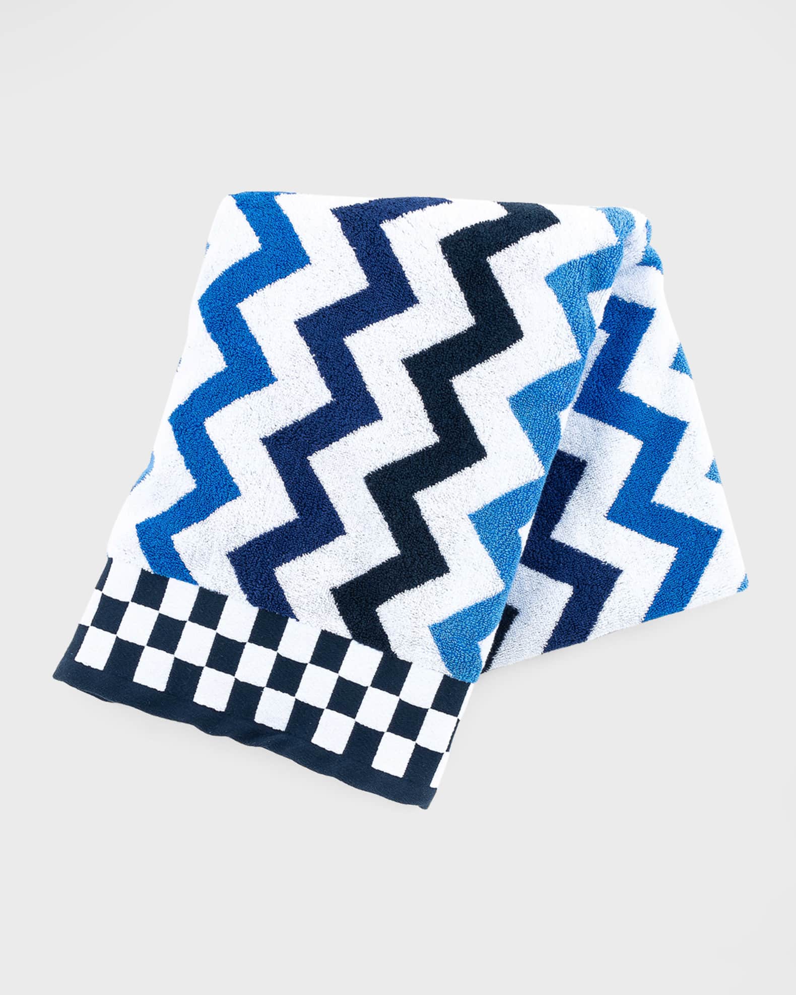 MacKenzie Childs Royal Zig Zag Bath Towel Horchow