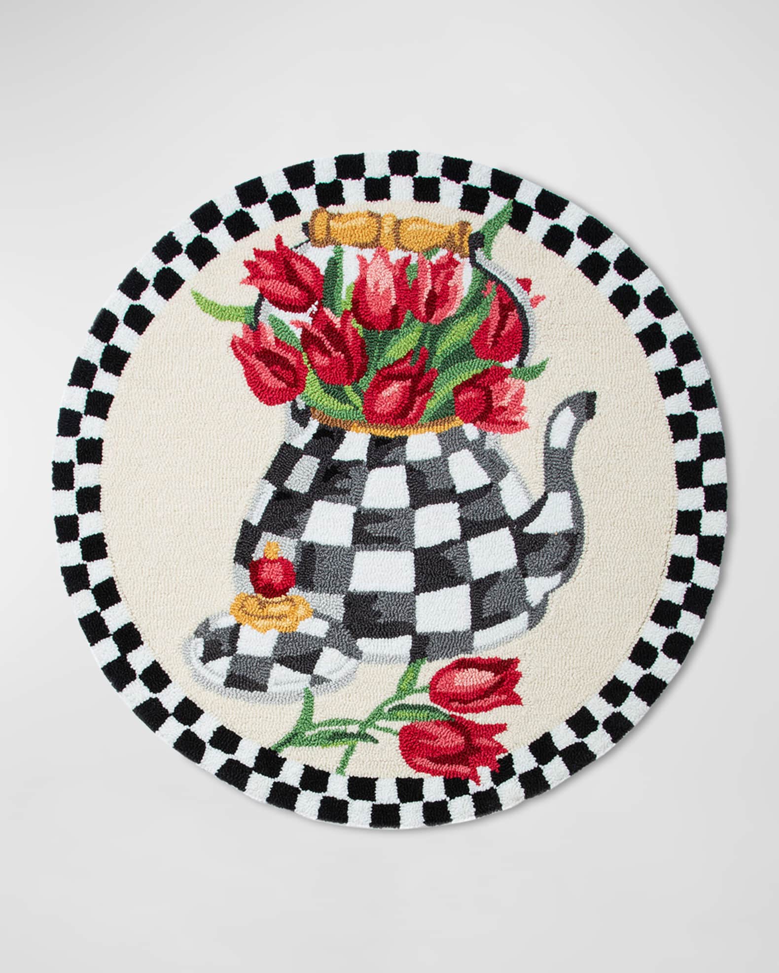 MacKenzieChilds Tulip Kettle Round Rug Horchow