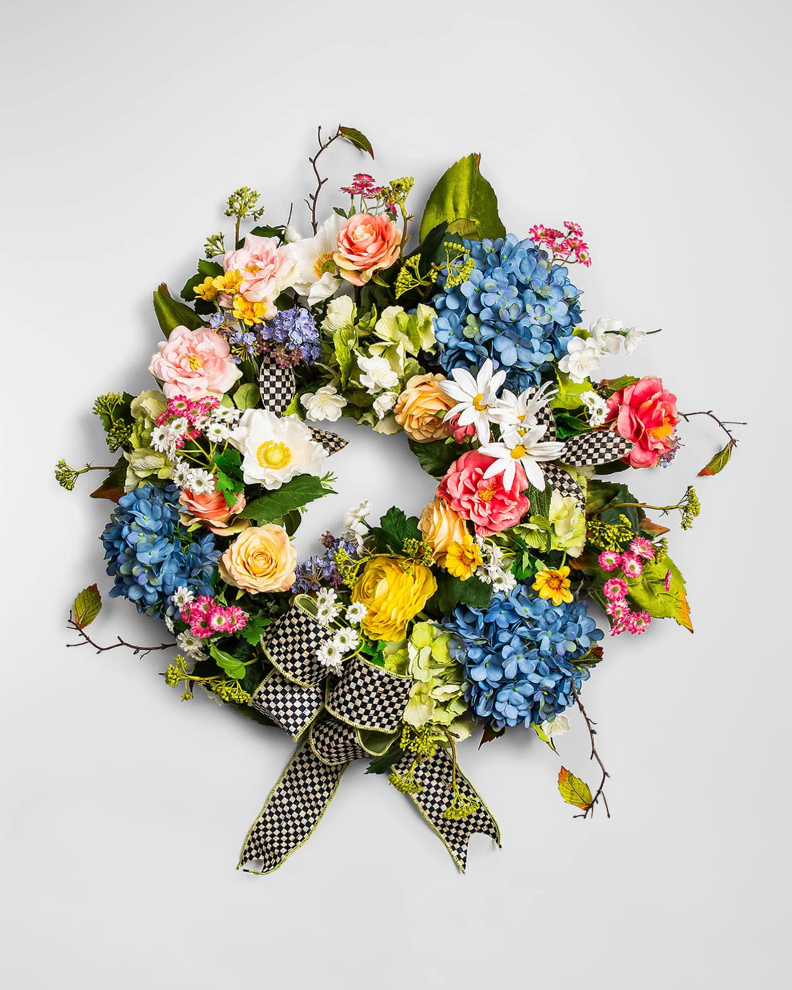 MacKenzieChilds Spring Blooms Wreath Horchow