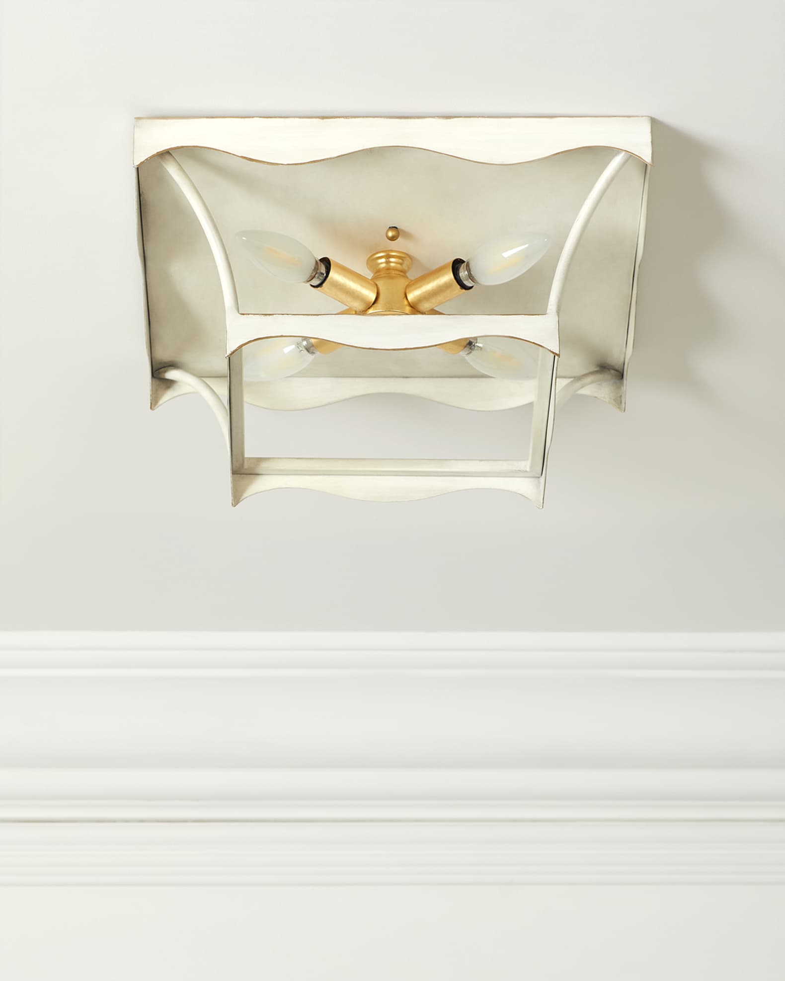 Old World Design Miriam Cream & Gold Flush Mount 