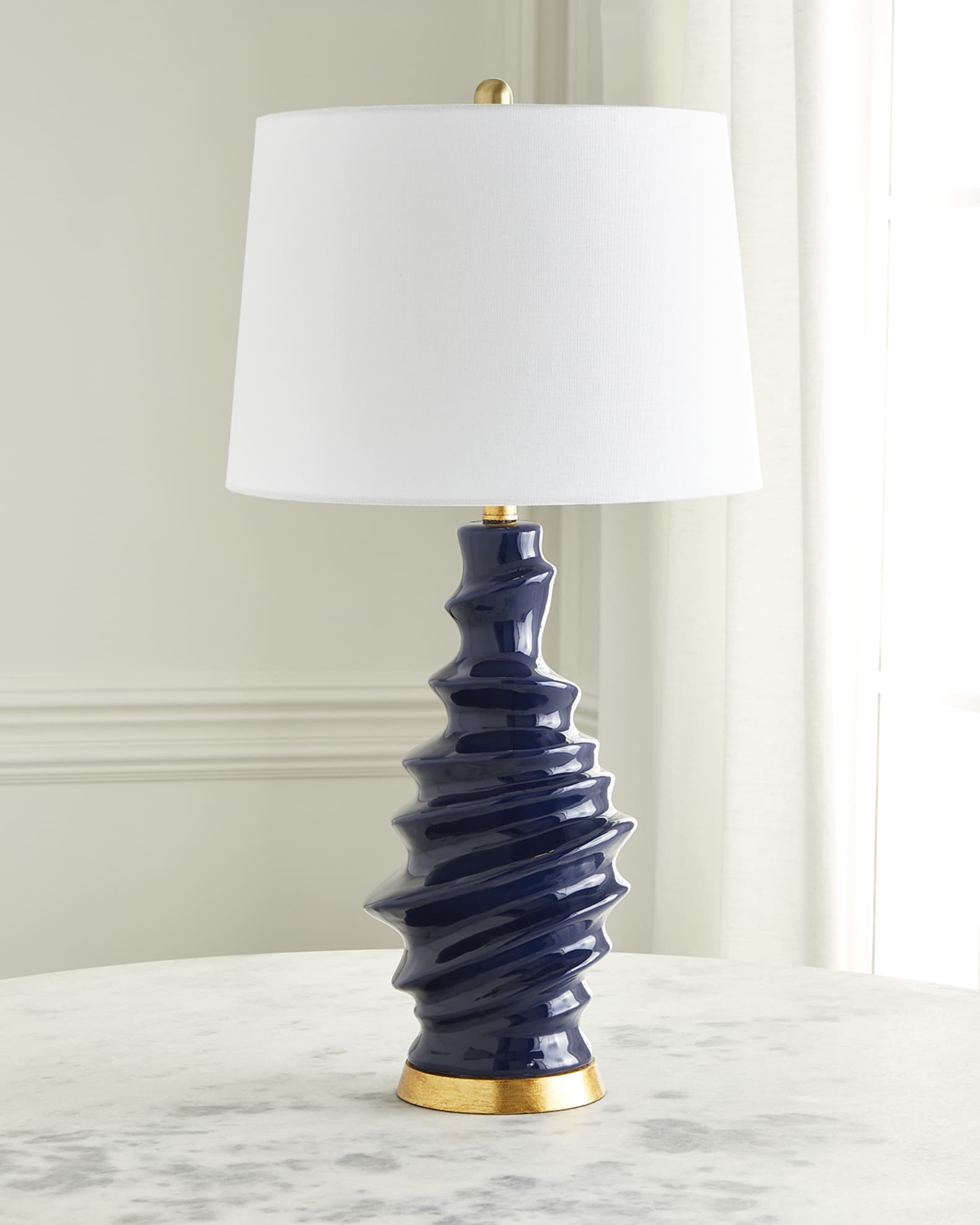 Navy blue and gold lamp deals