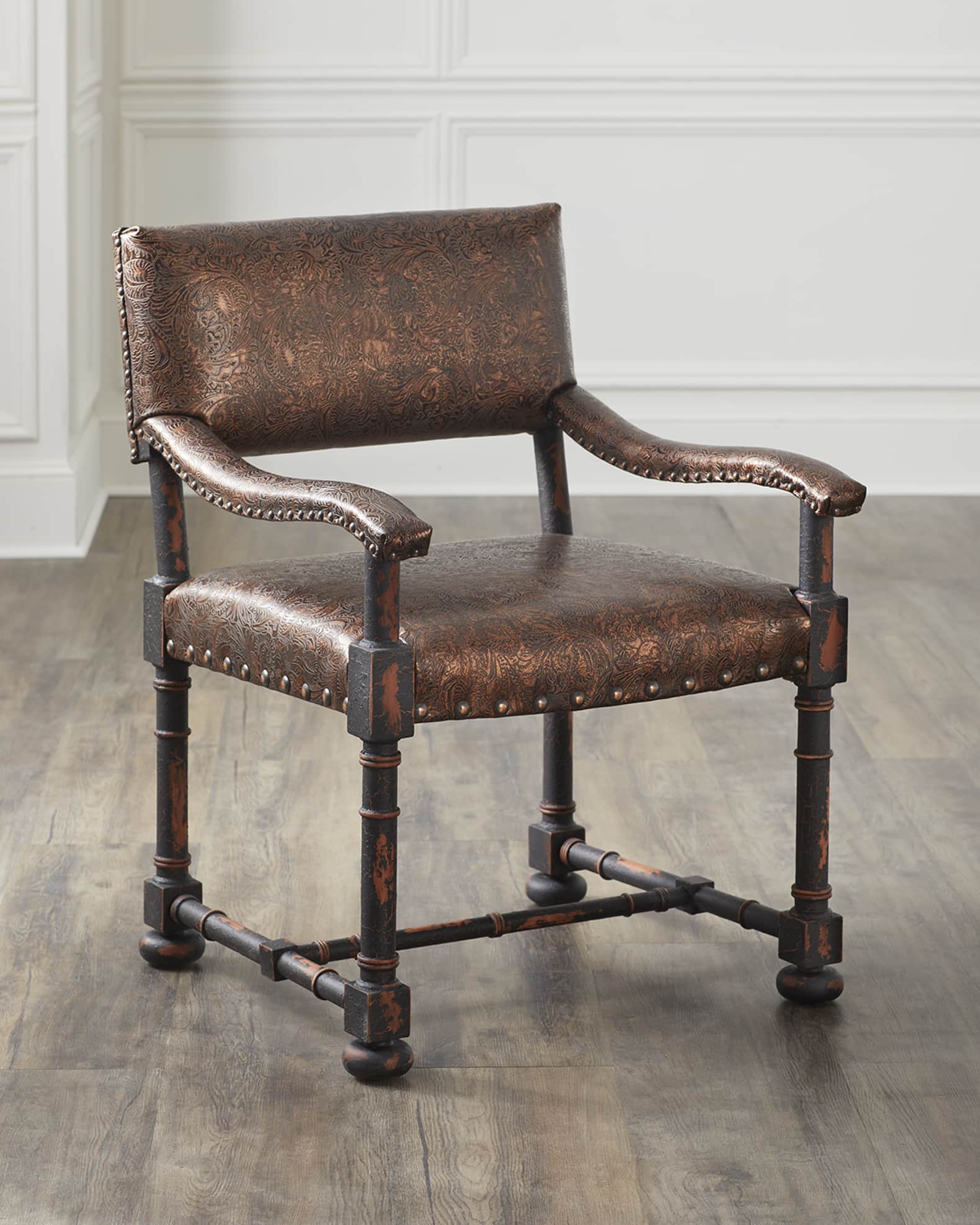 Old fashioned shop leather chair