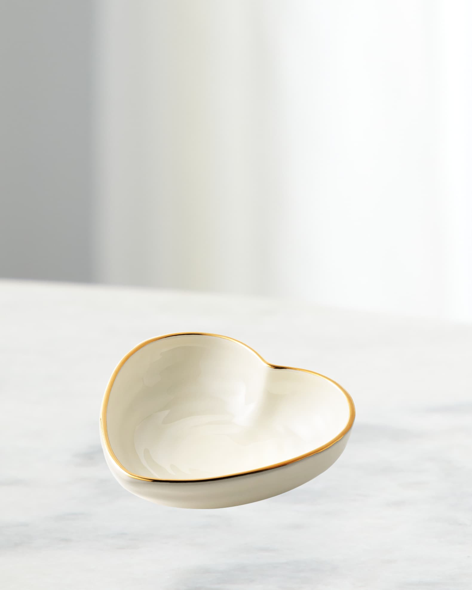 AERIN Ribbed 24KGold Rim Heart Dish Horchow