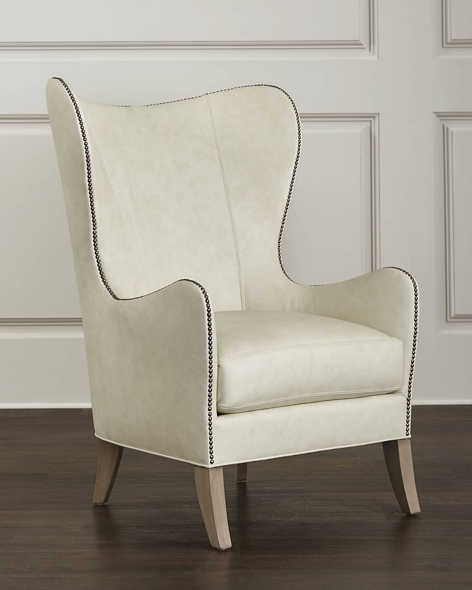 Cream wing chair best sale