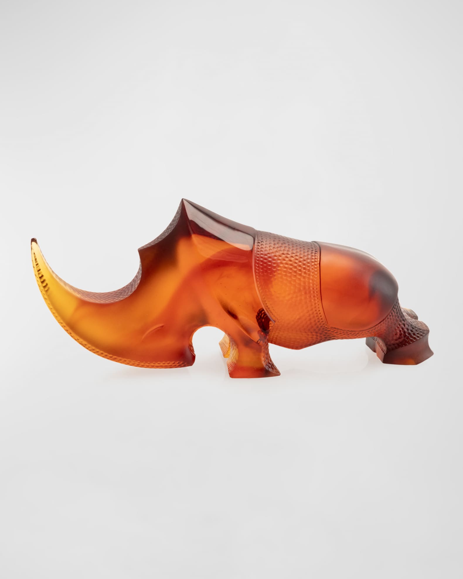 Daum Amber Ongava Rhinoceros Decoration 