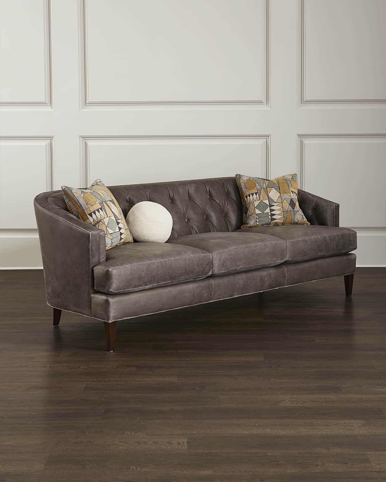 Presidential custom leather on sale sofa