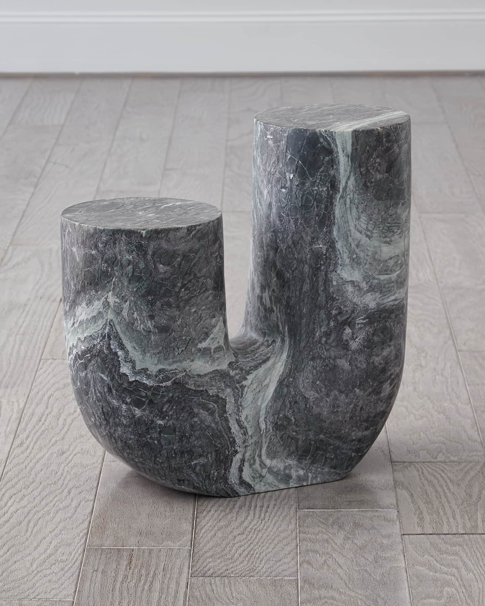 Global Views Emmalee Marble Side Table 