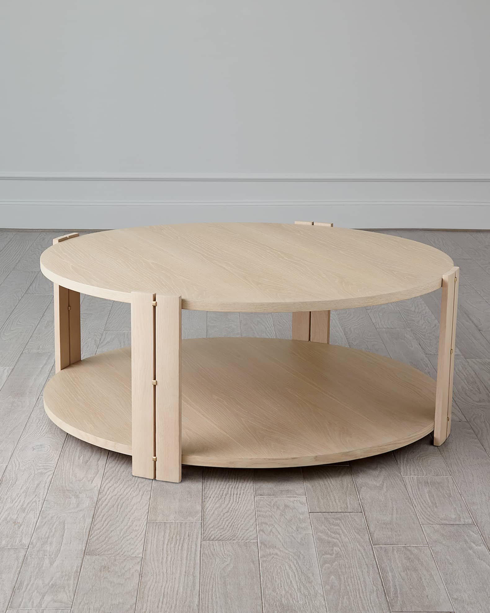 Porto round outlet wood coffee table