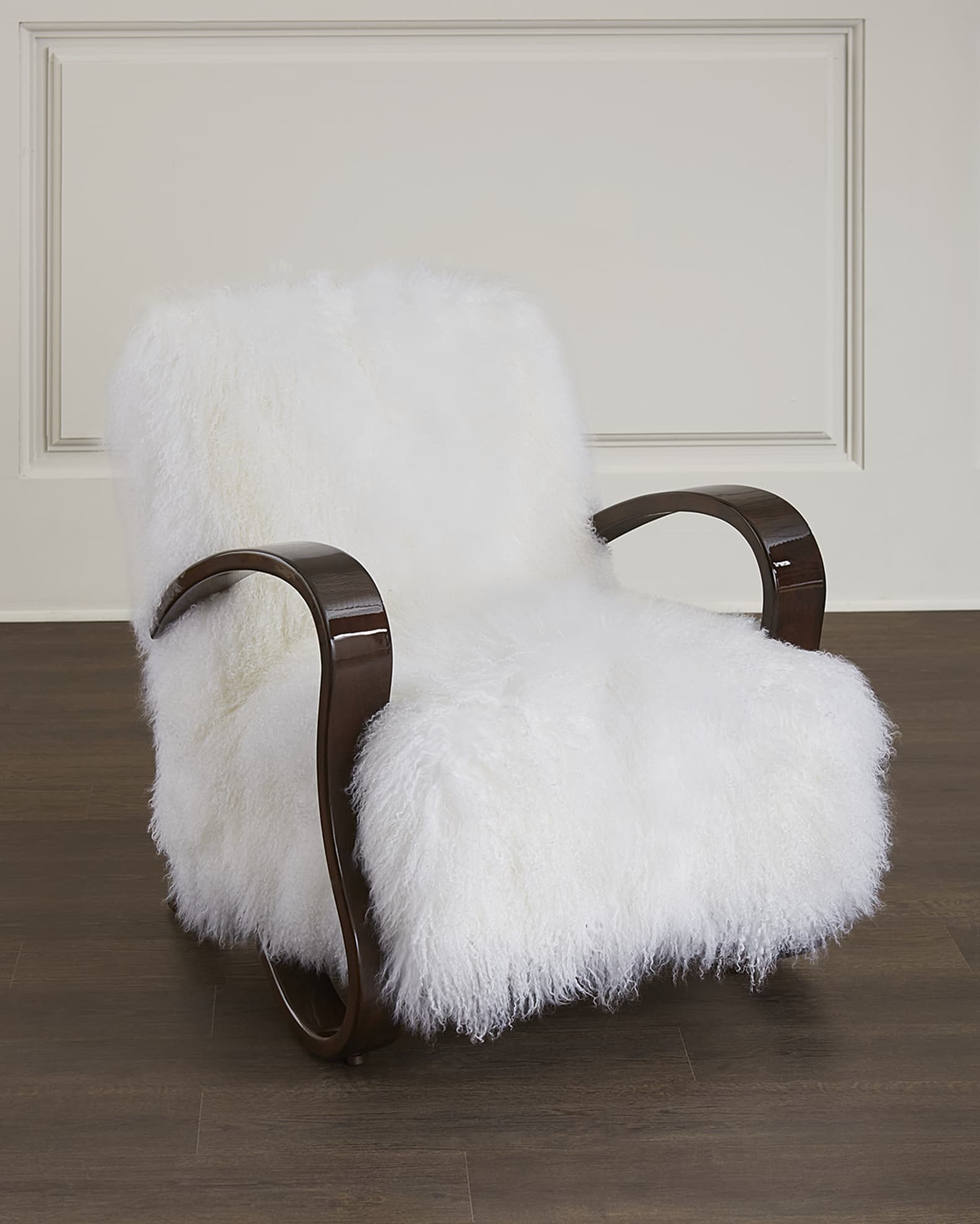 Sheepskin top lounge chair