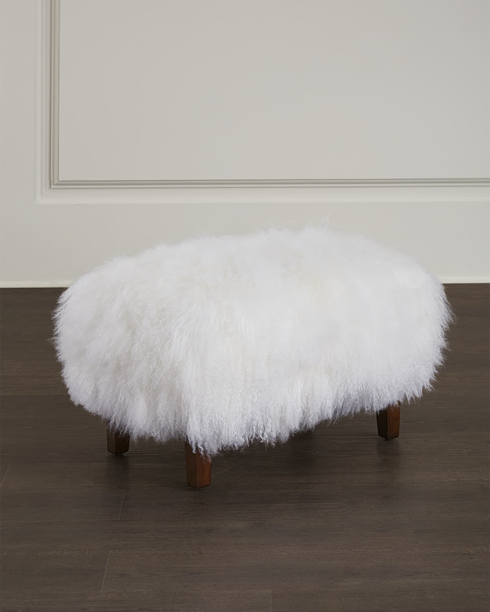 Sheepskin ottoman hot sale