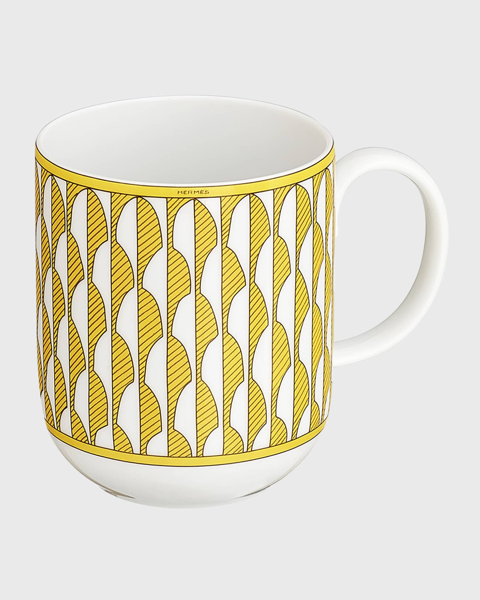 Tasse à Thé Et Soucoupe Hermès Soleil D’Hermès, 2 Pièces, Porcelaine Jaune, Capacité 350ml
