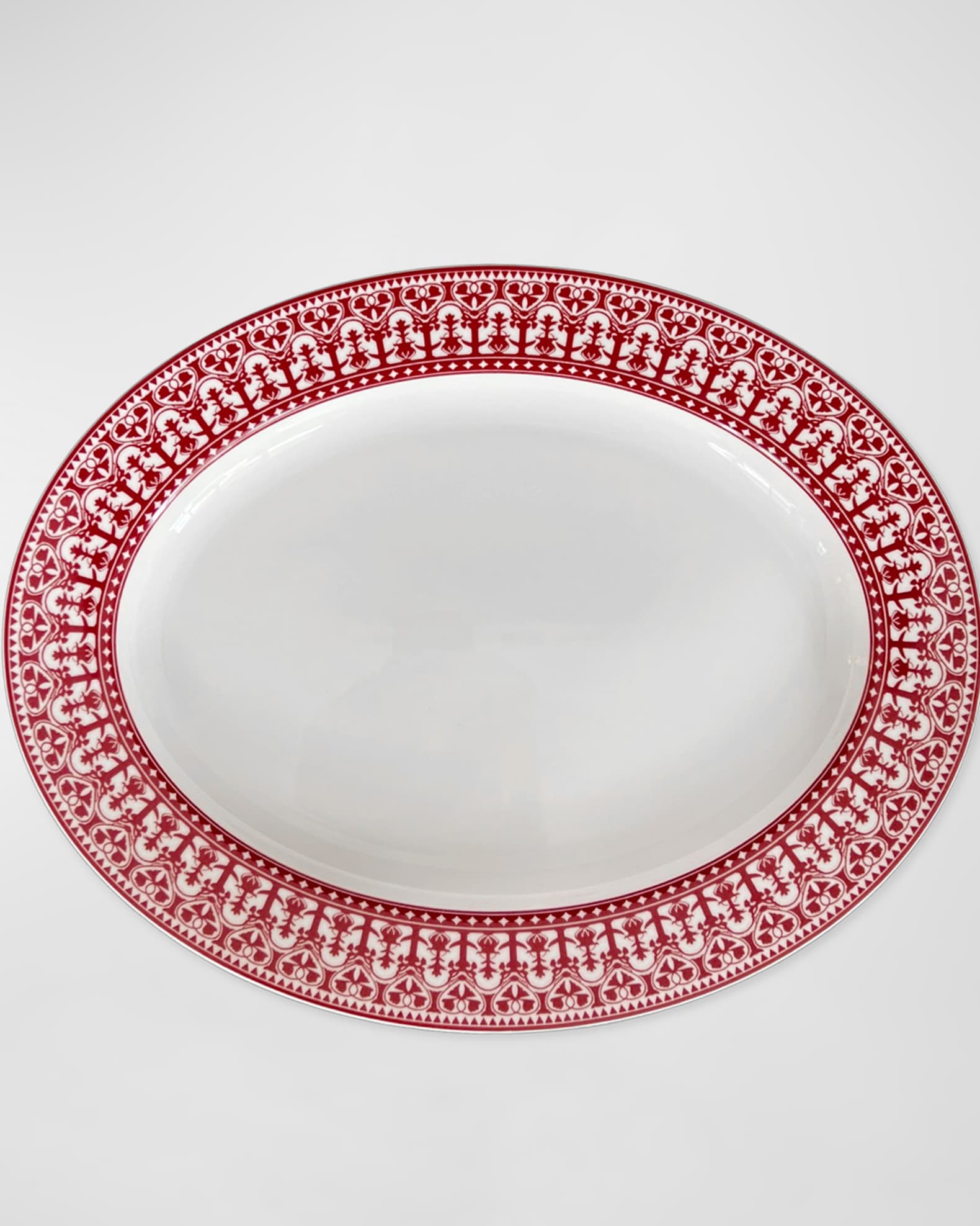 Caskata Casablanca Crimson Large Rimmed Oval Platter 