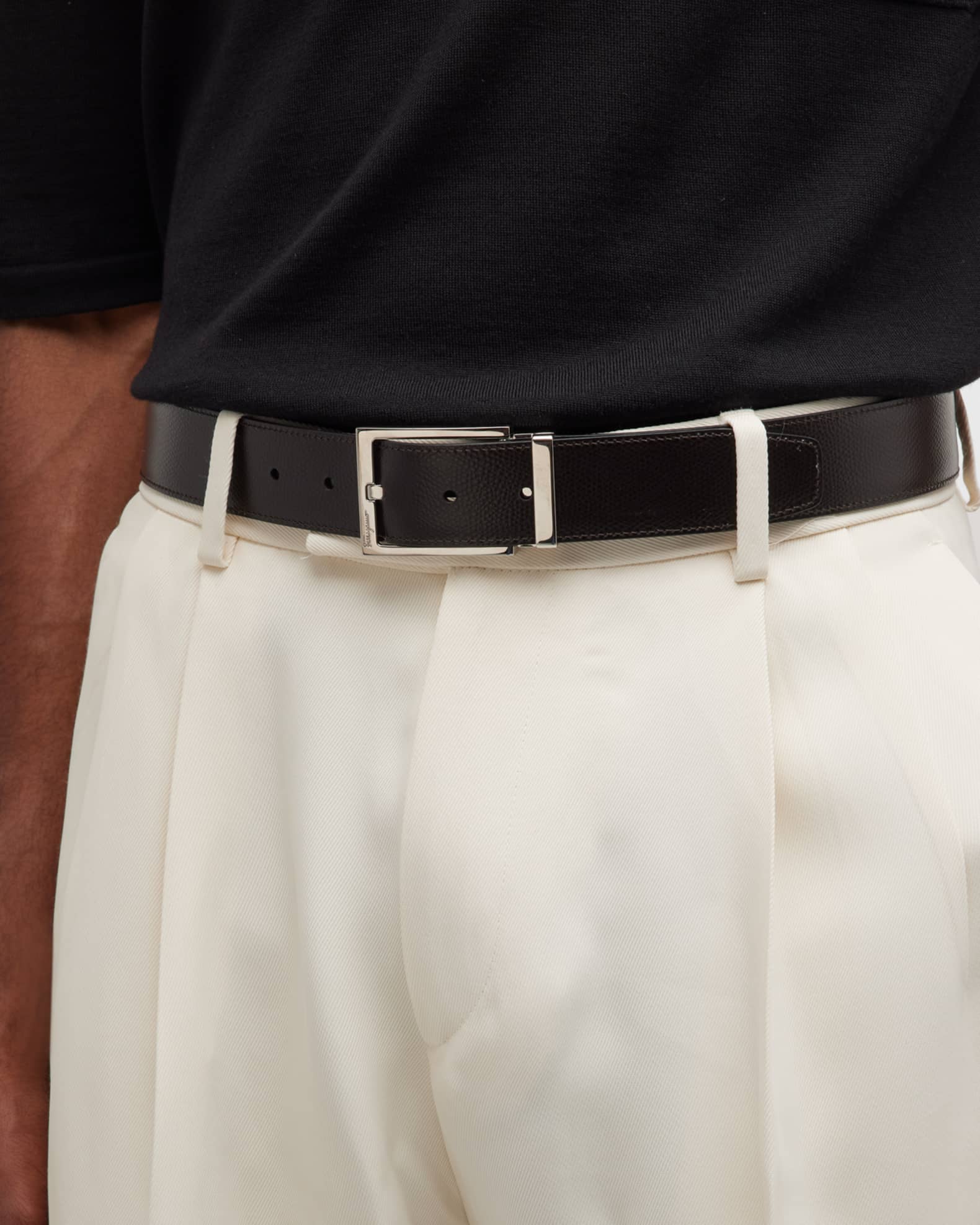 Ferragamo Men's Double Adjustable Leather Belt | Horchow