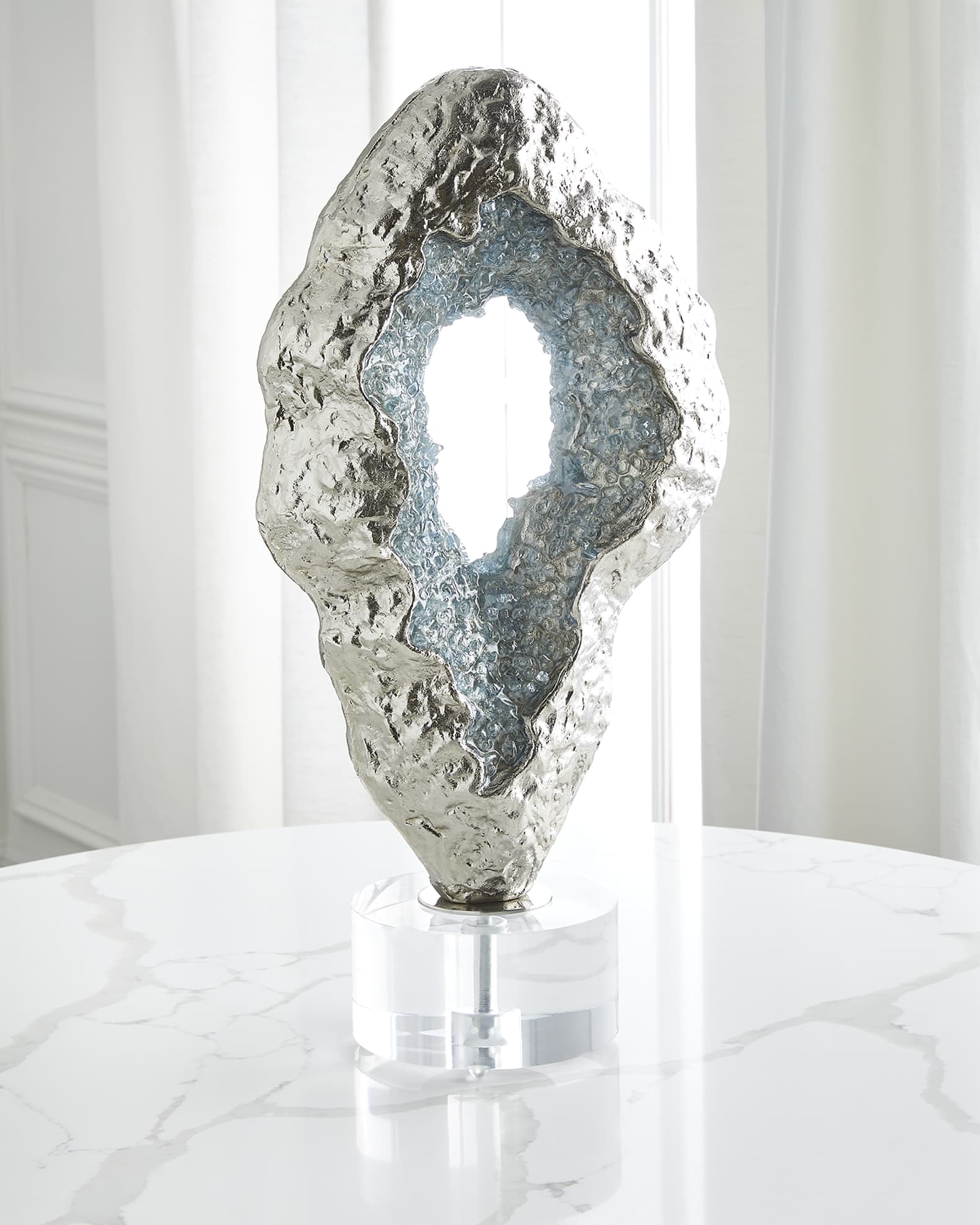 John-Richard Collection Fluctuating Blue Geode Sculpture