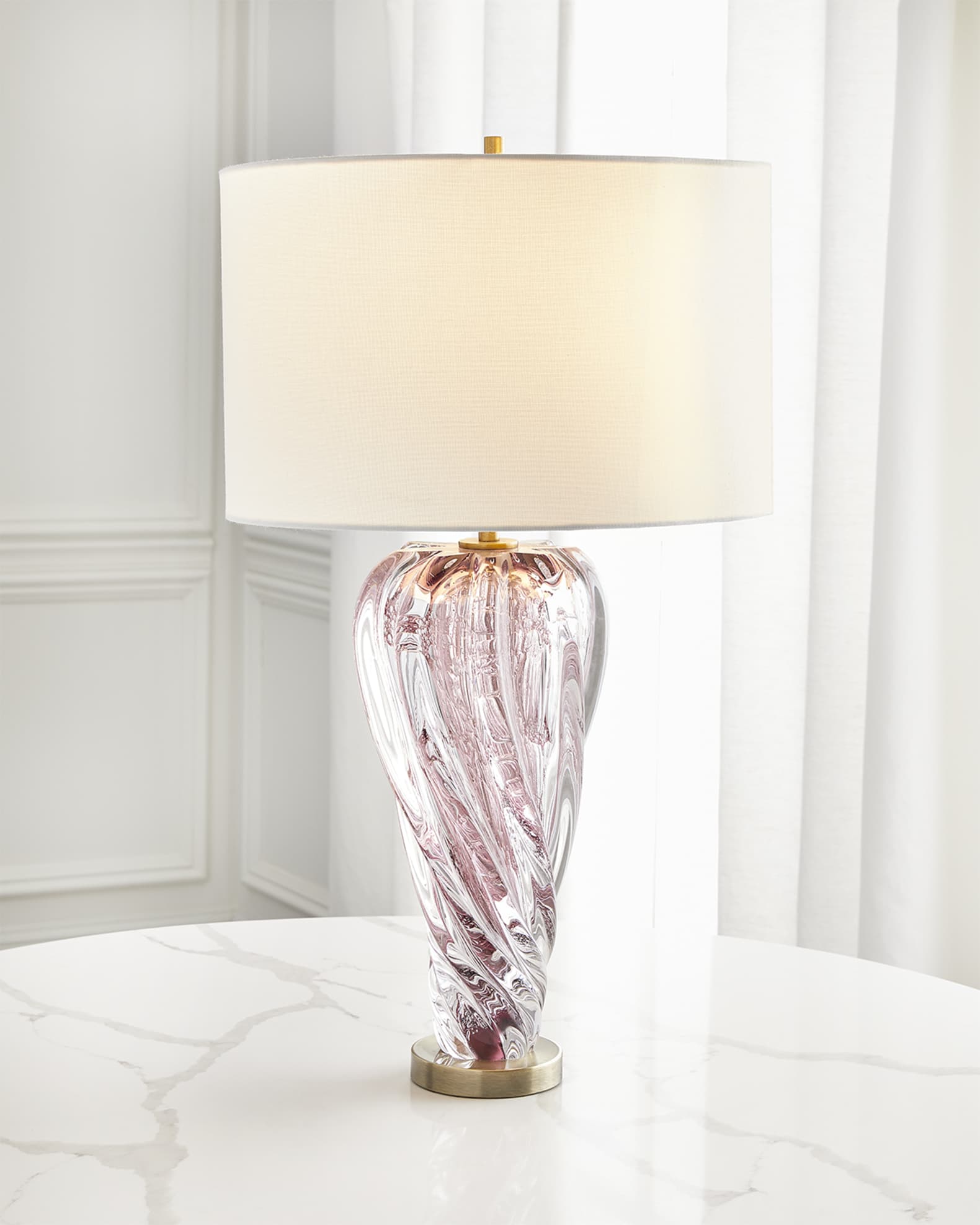 John Richard Collection Rose Pink Art Glass Table Lamp