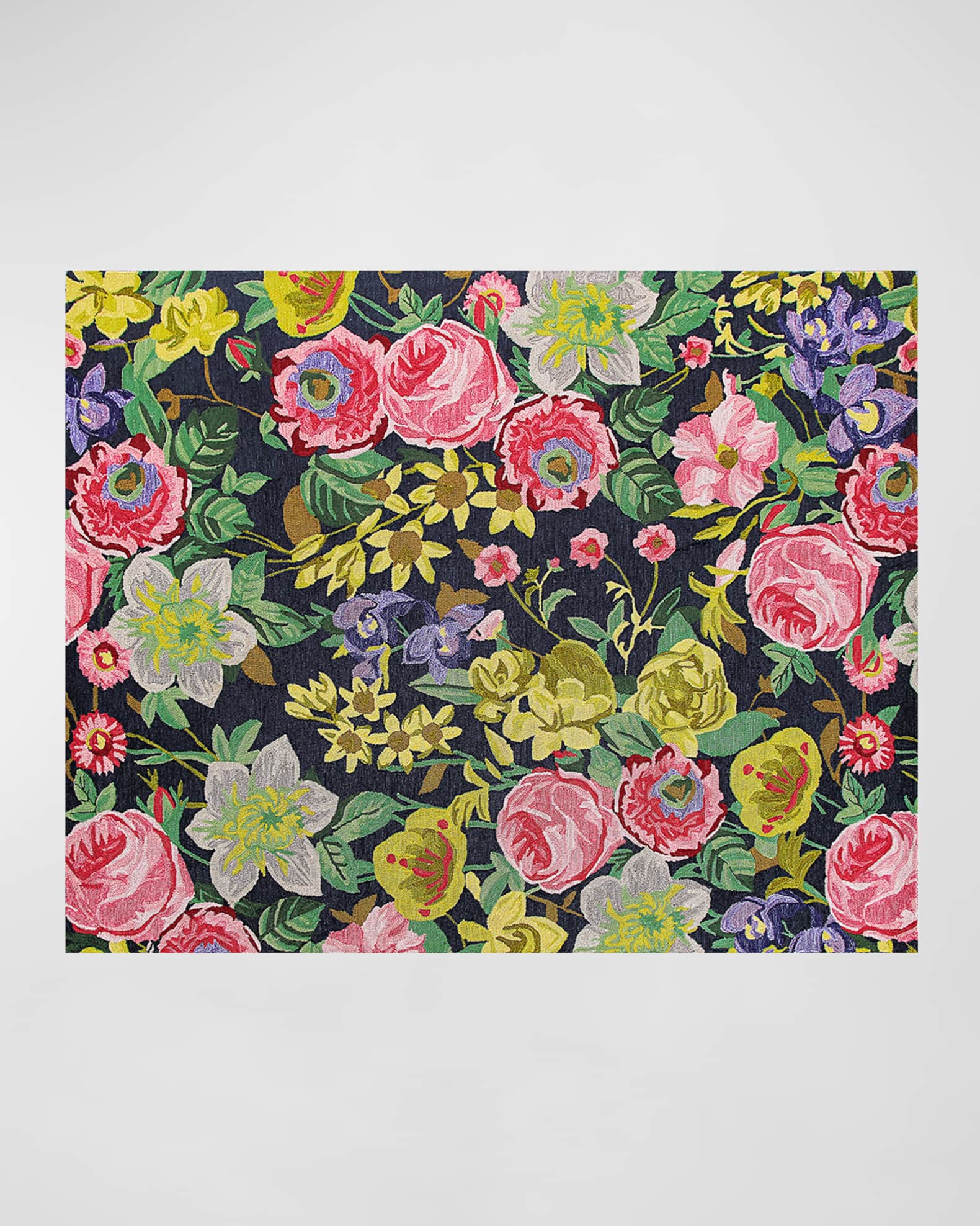 MacKenzieChilds Midnight Floral Rug, 8' x 10' Horchow