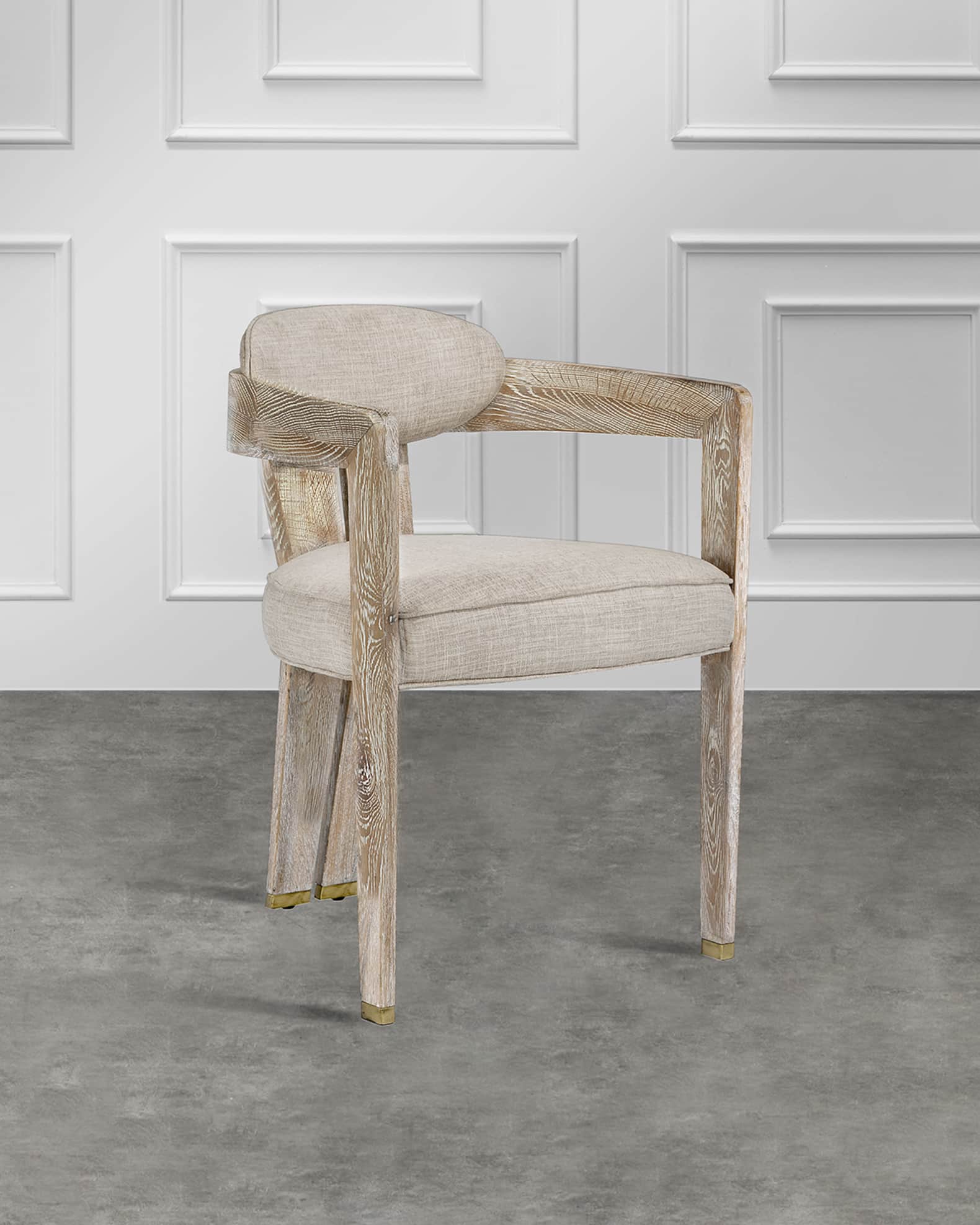 Interlude Home Maryl Linen Dining Chair - Cream