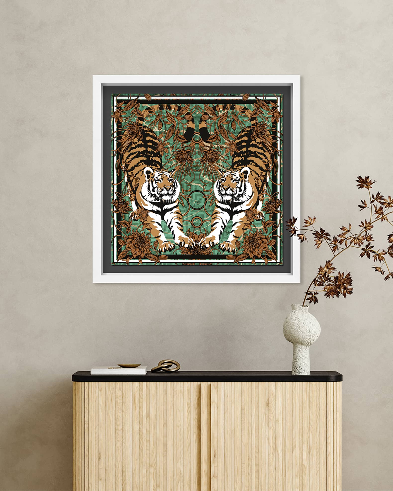 The Oliver Gal Artist Co. Emerald Tiger Pair Giclee Art Print | Horchow