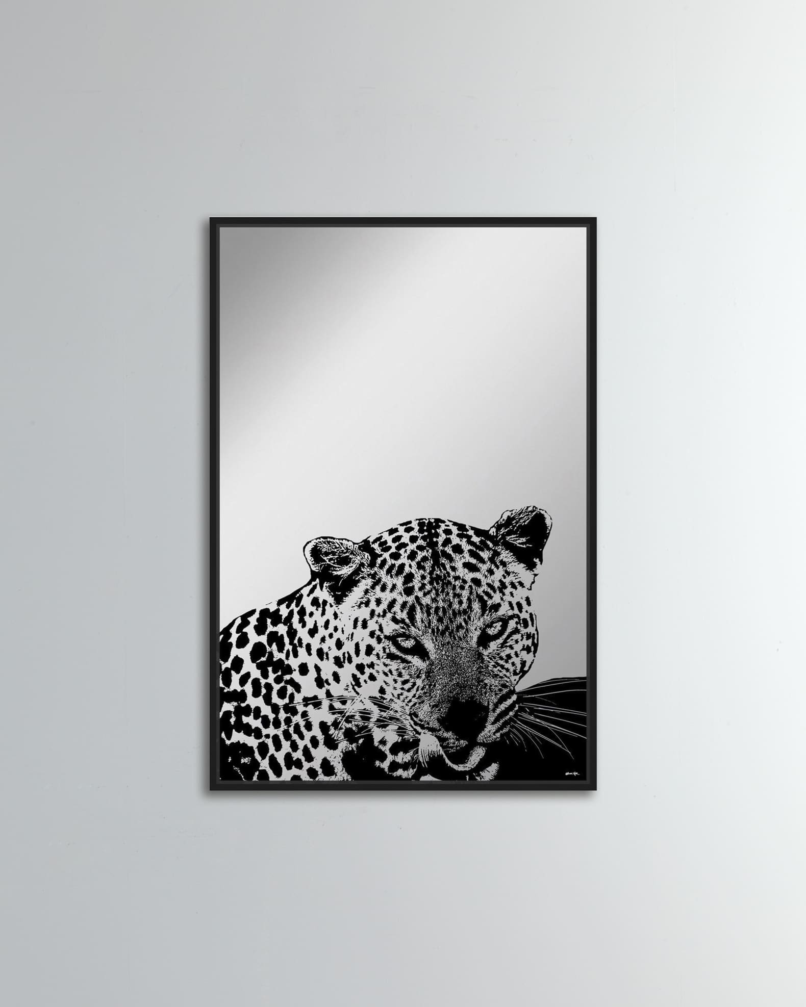The Oliver Gal Artist Co. Leopard Stare Framed Mirror Print