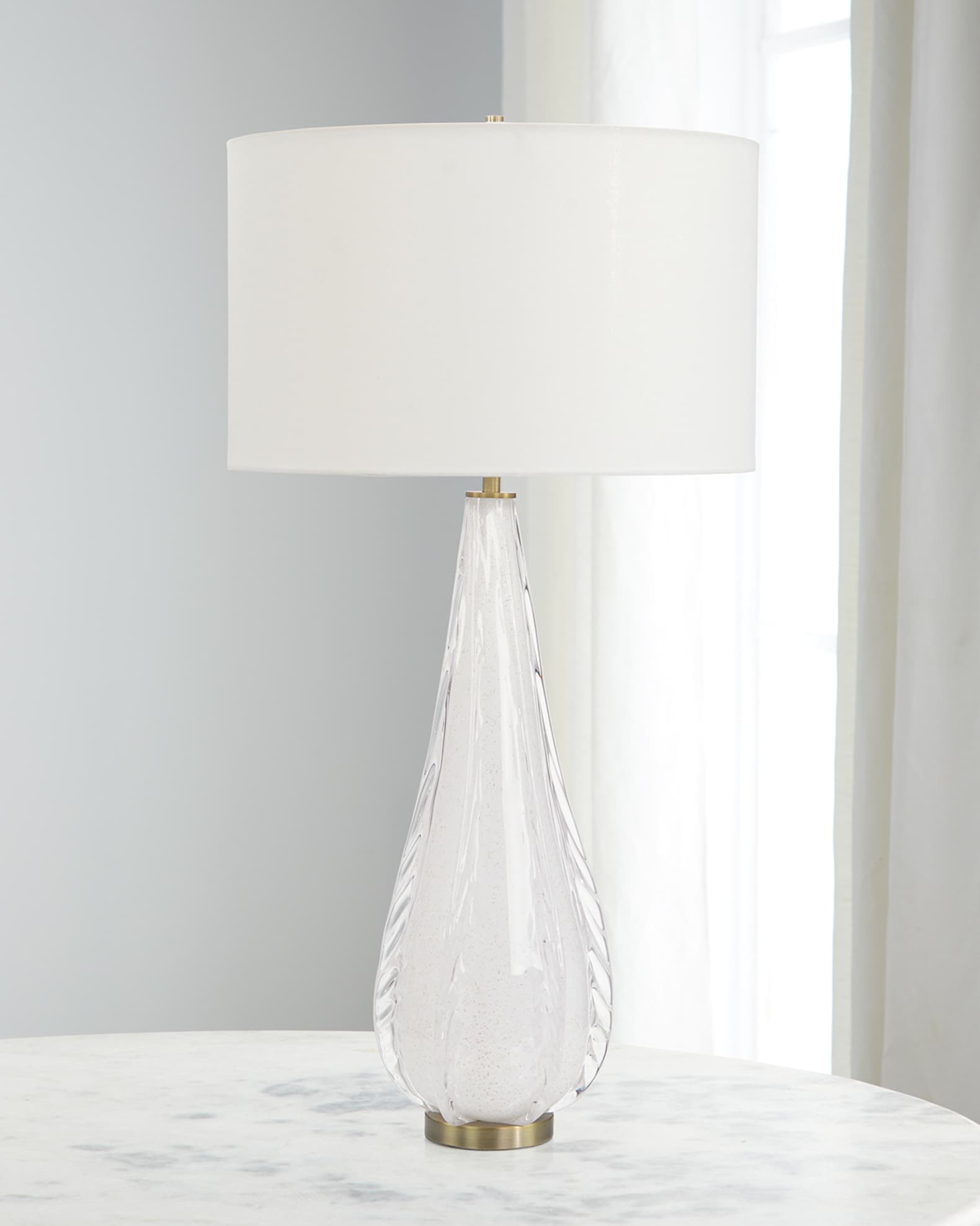 John Richard Collection Arctic White Art Glass Table Lamp