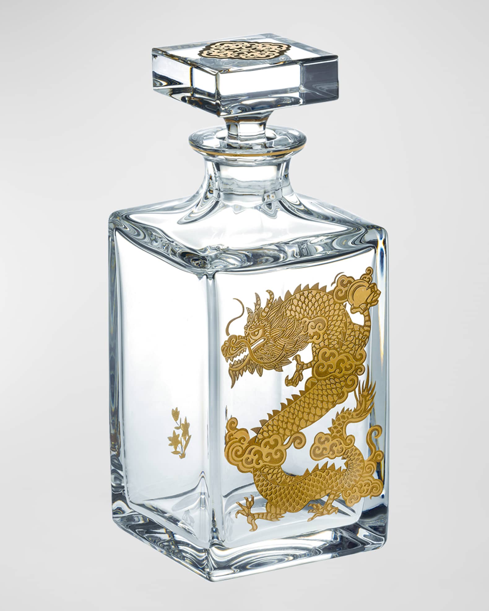 Vista Alegre Whiskey Decanter With Golden Dragon 