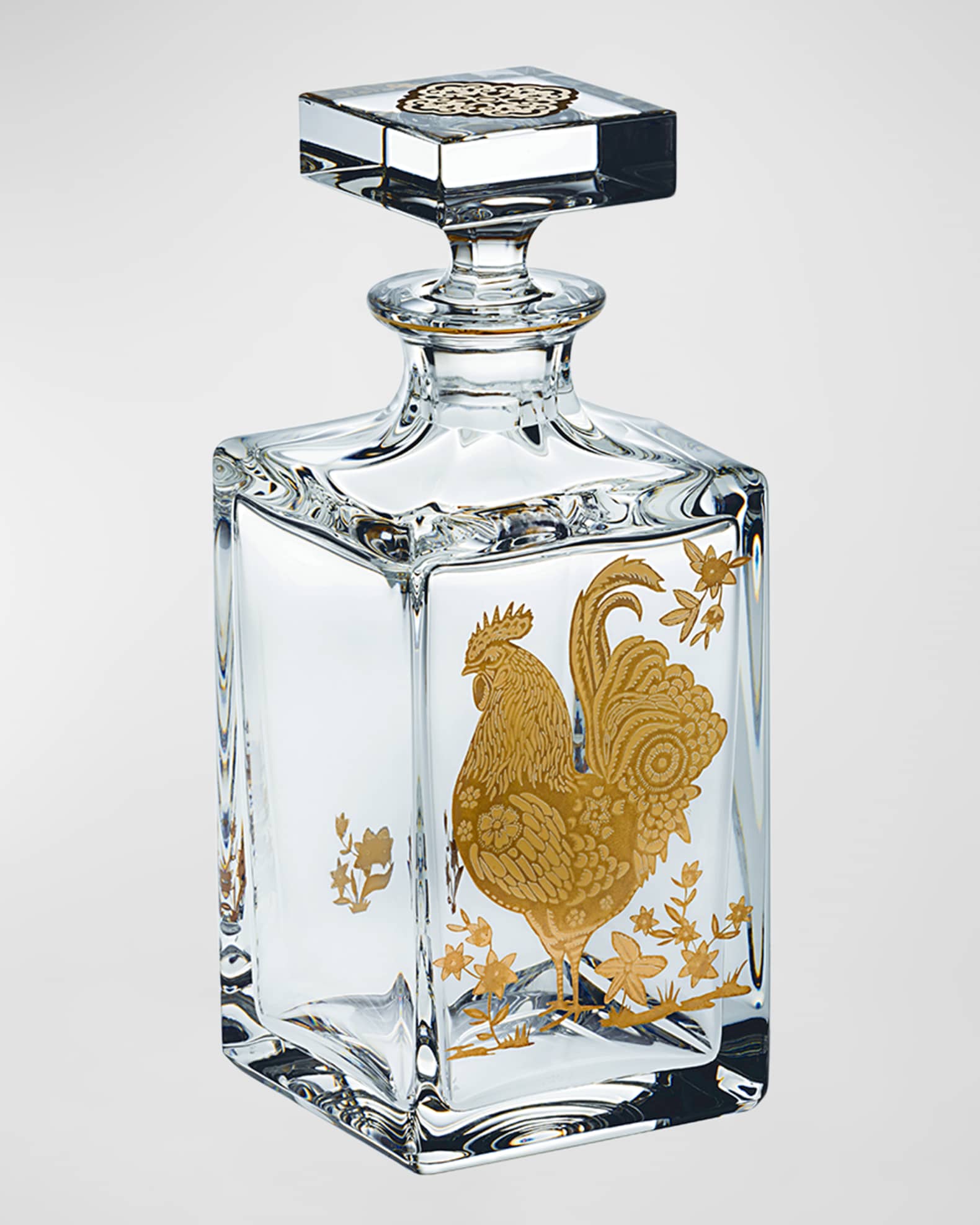 Vista Alegre Whiskey Decanter With Golden Rooster 