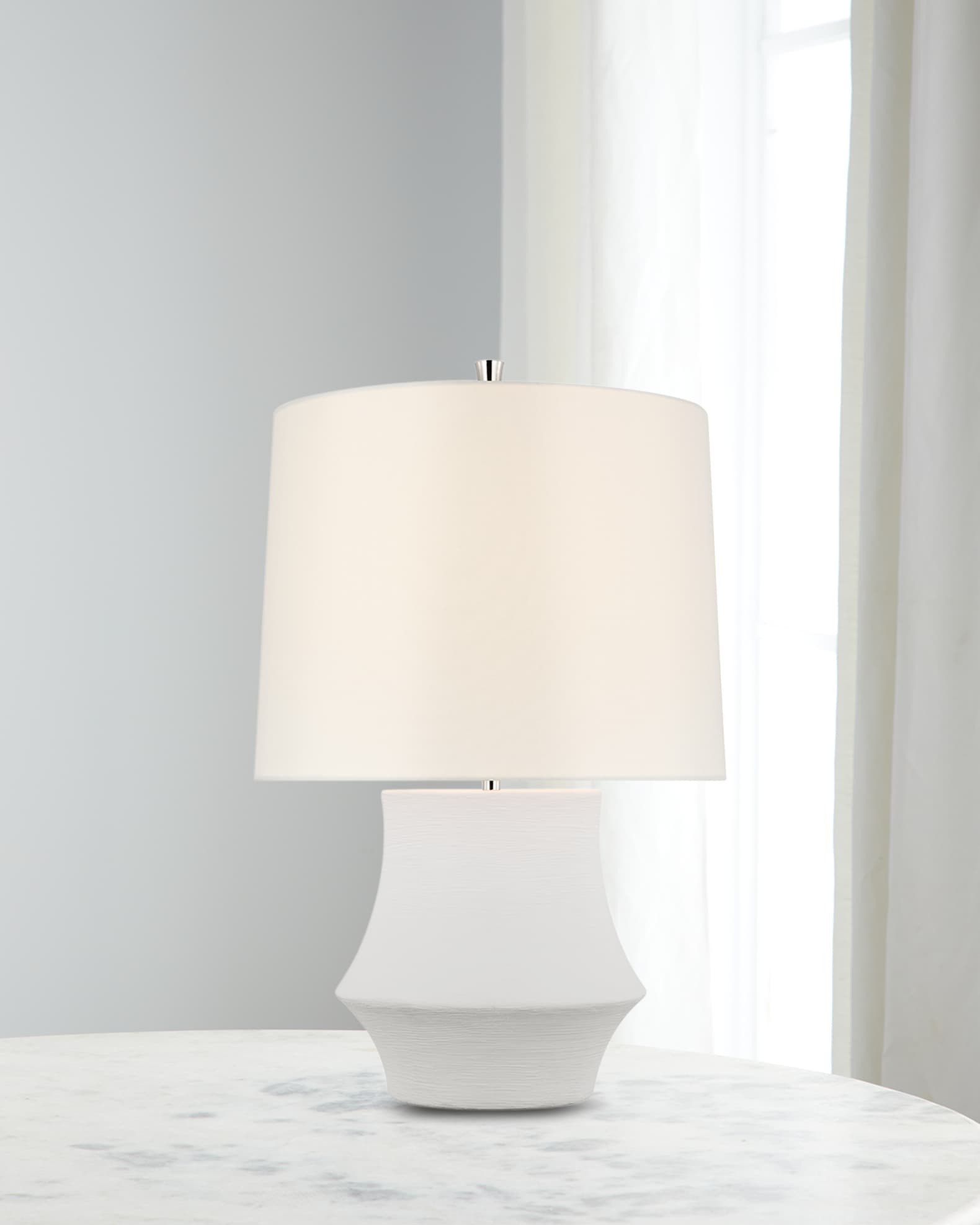 Visual Comfort Signature Lakmos Small Plaster White Table Lamp by