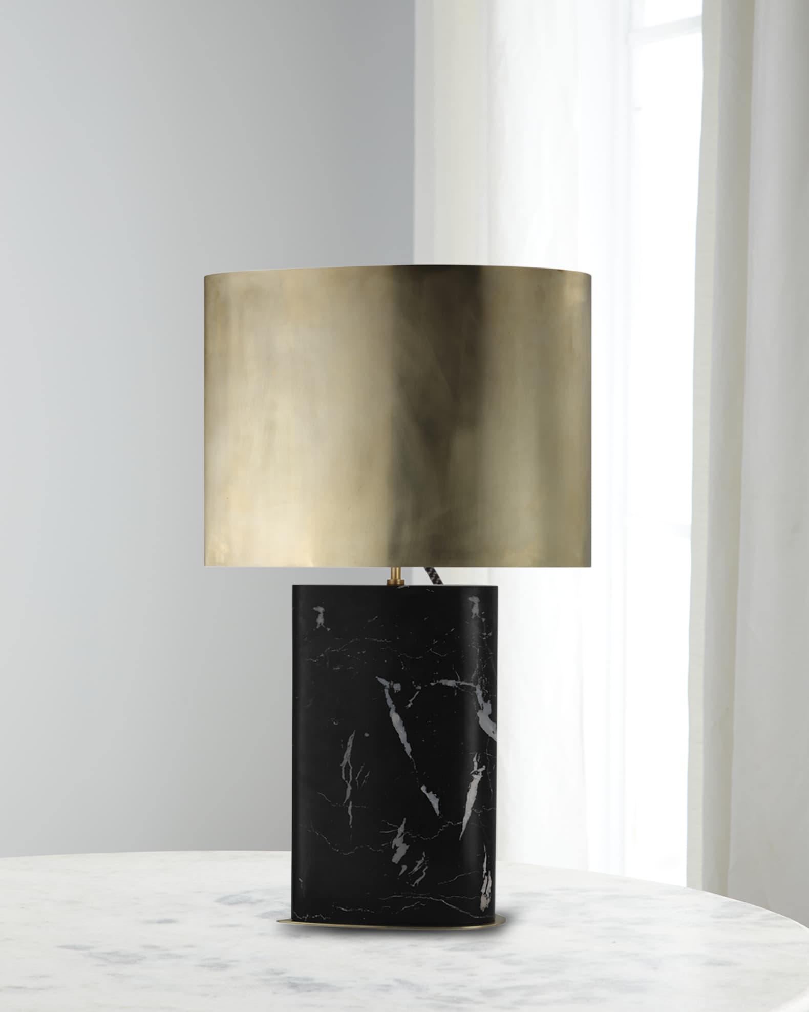 Teardrop top table lamp