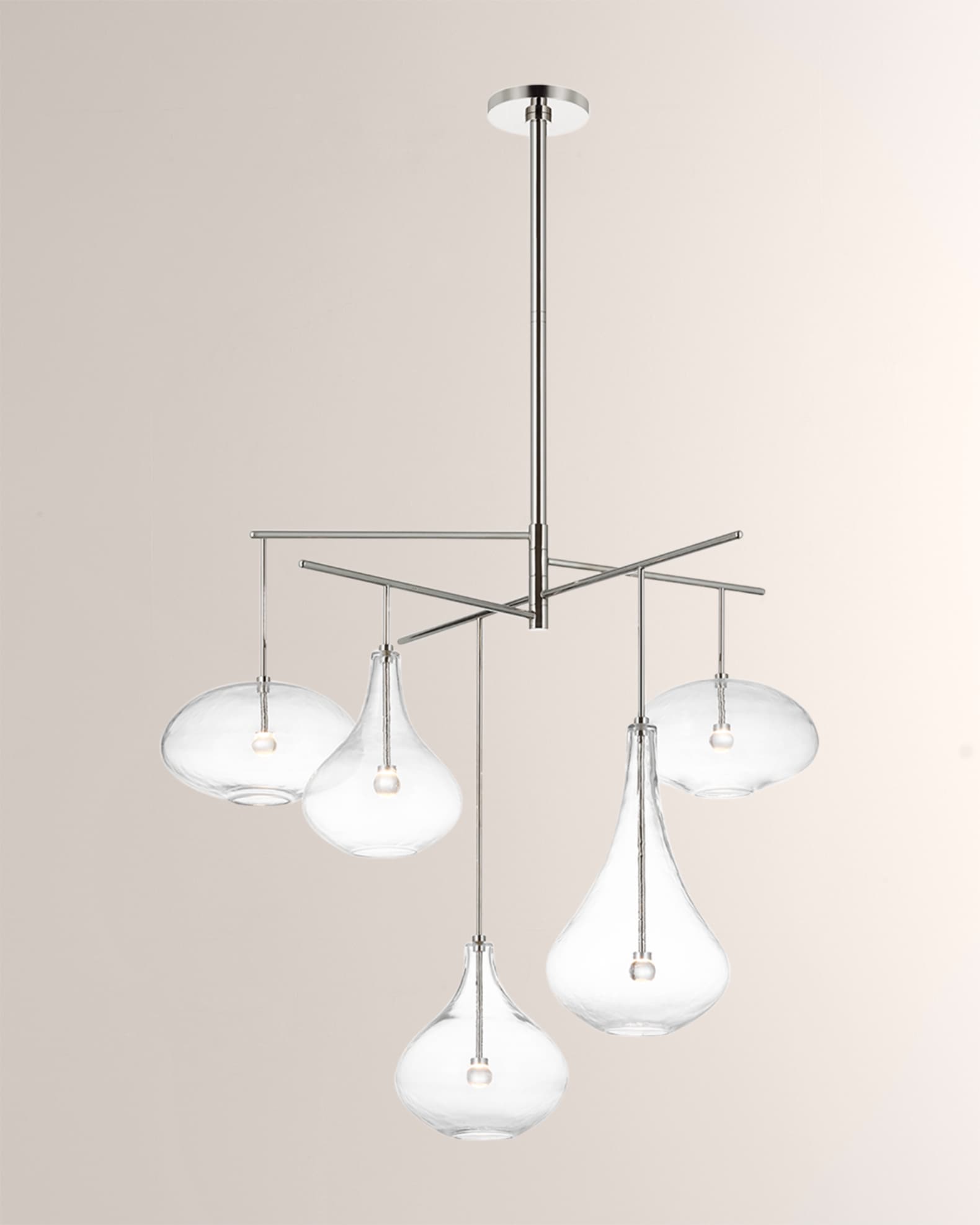 Visual Comfort Signature Lomme XL Chandelier in Polished Nickel by