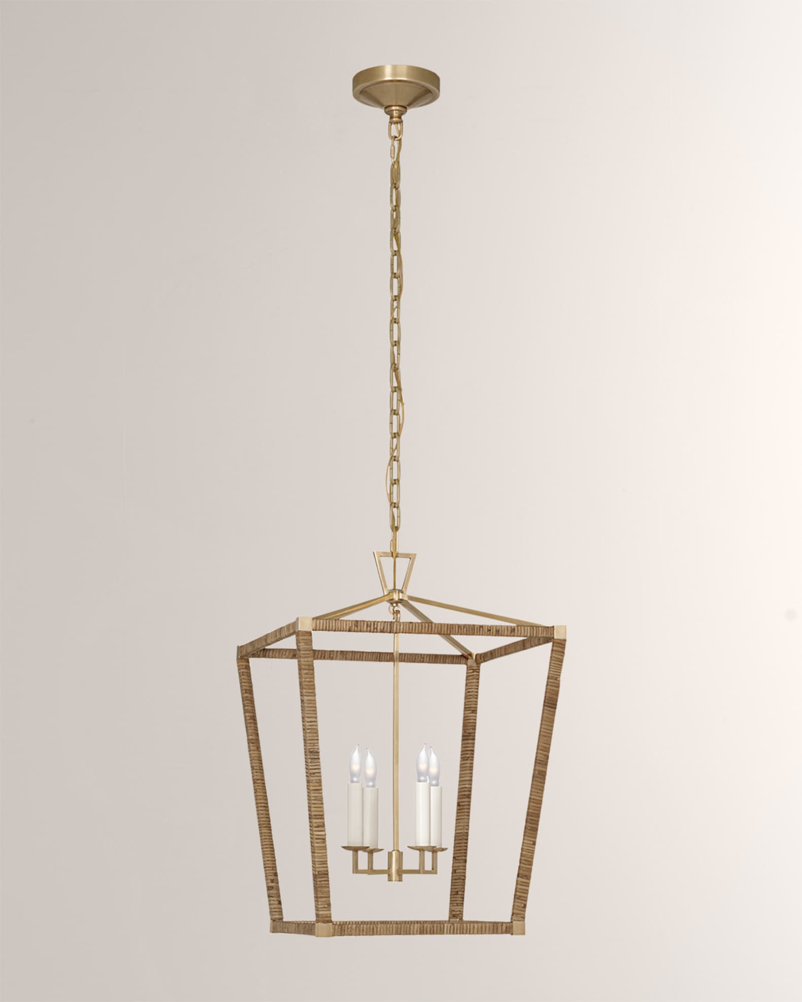 Visual Comfort Signature Darlana Medium Rattan Wrapped Lantern by Chapman Myers