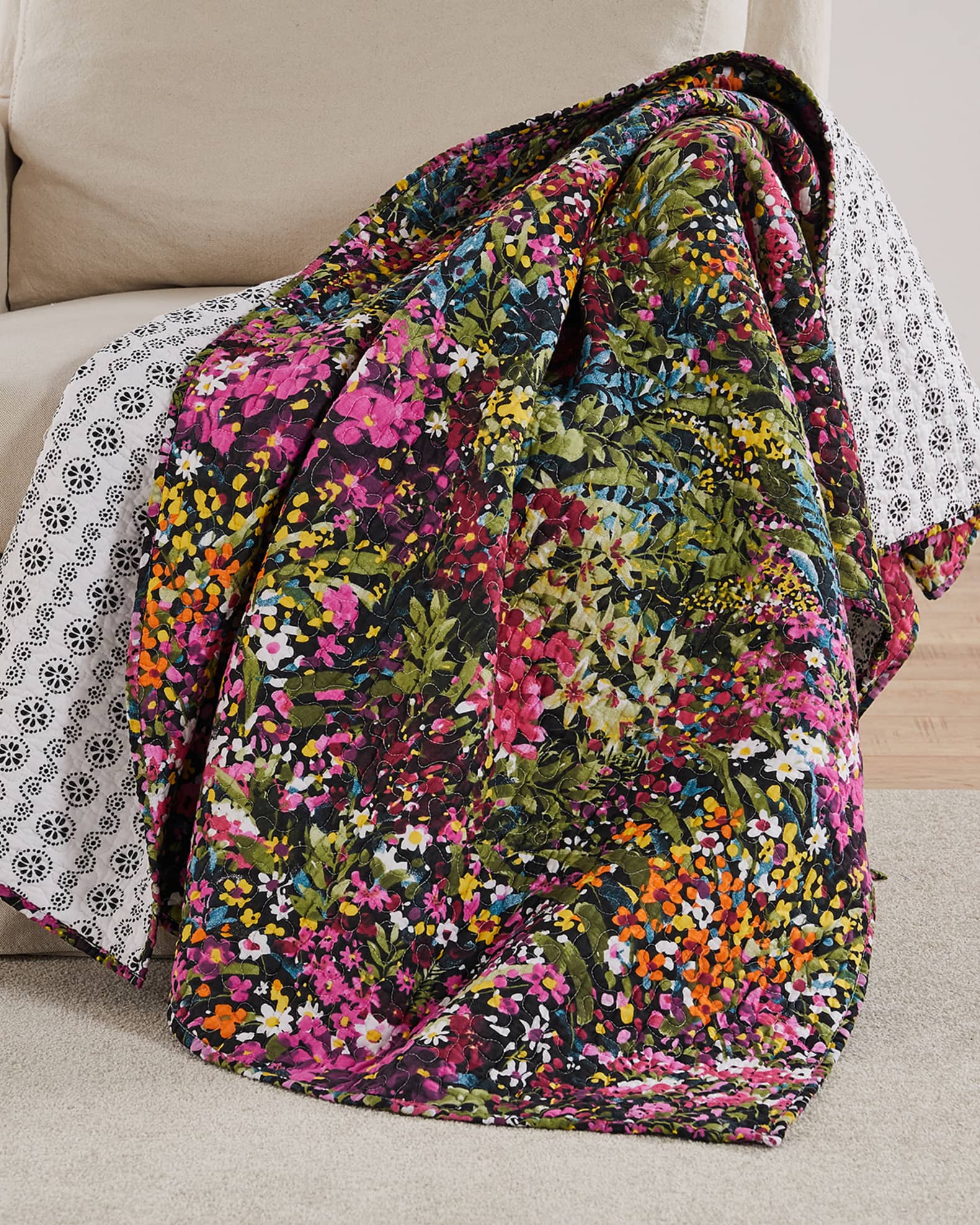 Levtex Basel Quilted Throw Blanket Horchow